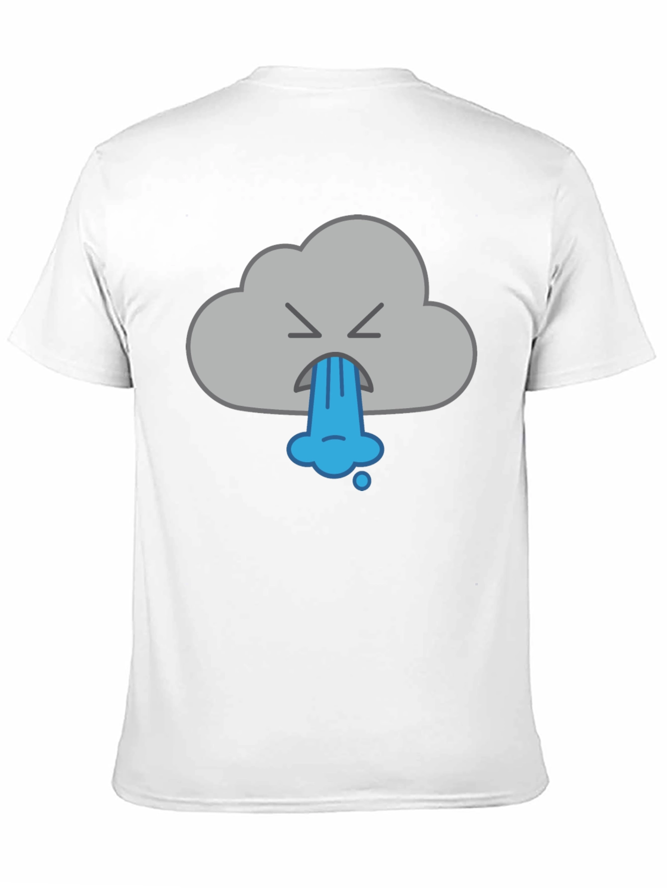 Funny Vomiting Cloud Graphic Tee - Black