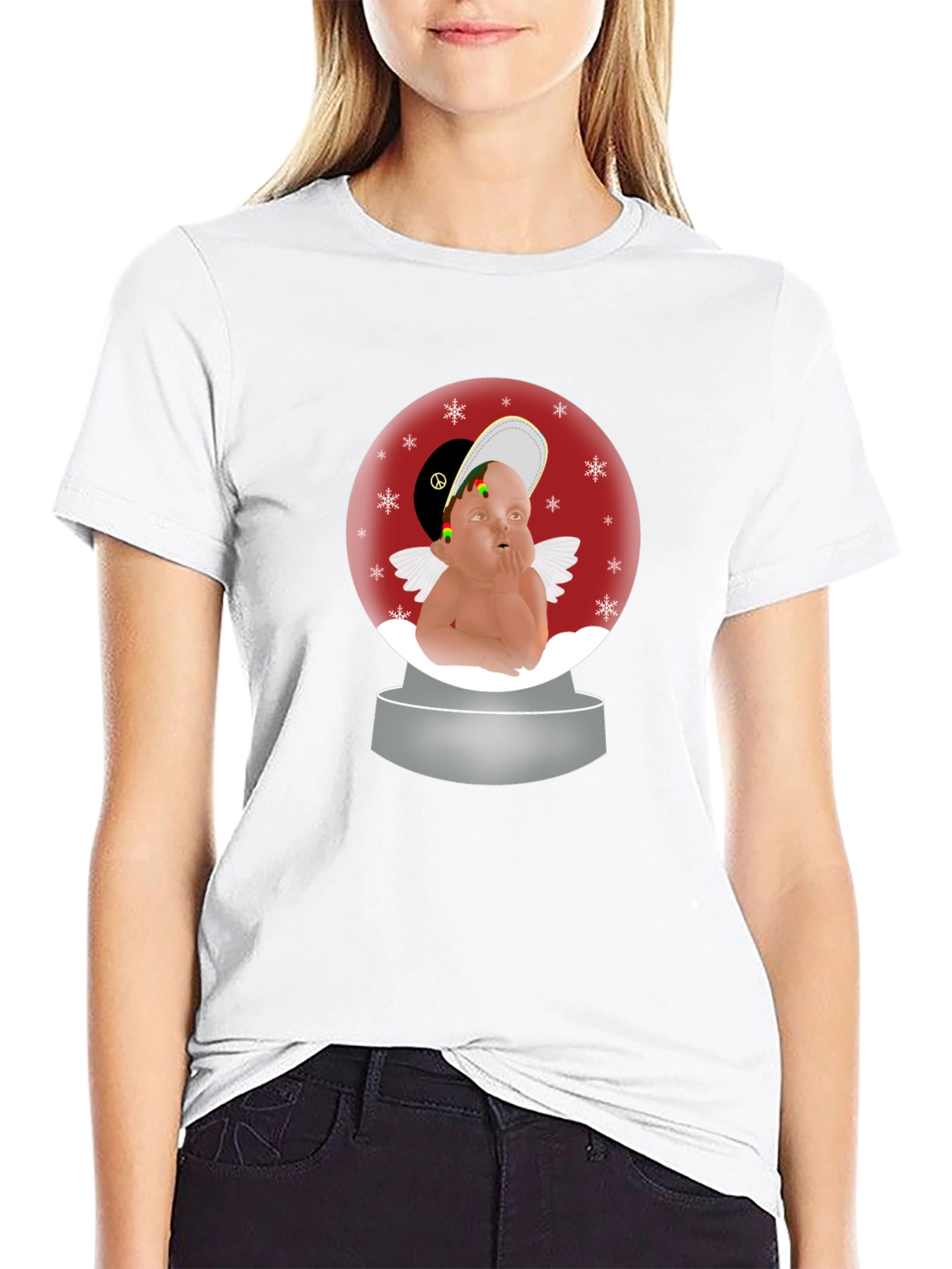 Rasta Angel Snow Globe T-Shirt
