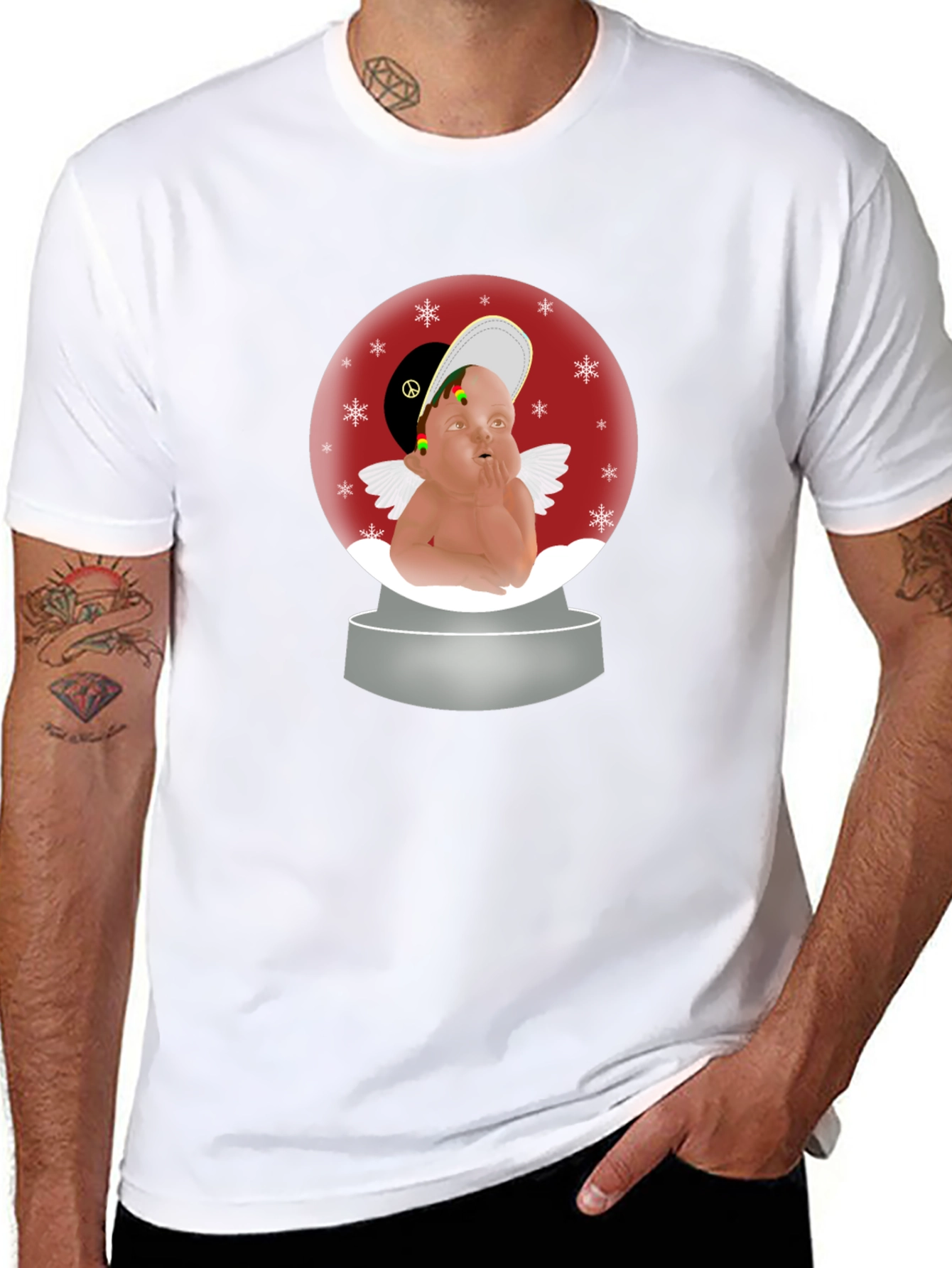 Rasta Angel Snow Globe T-Shirt
