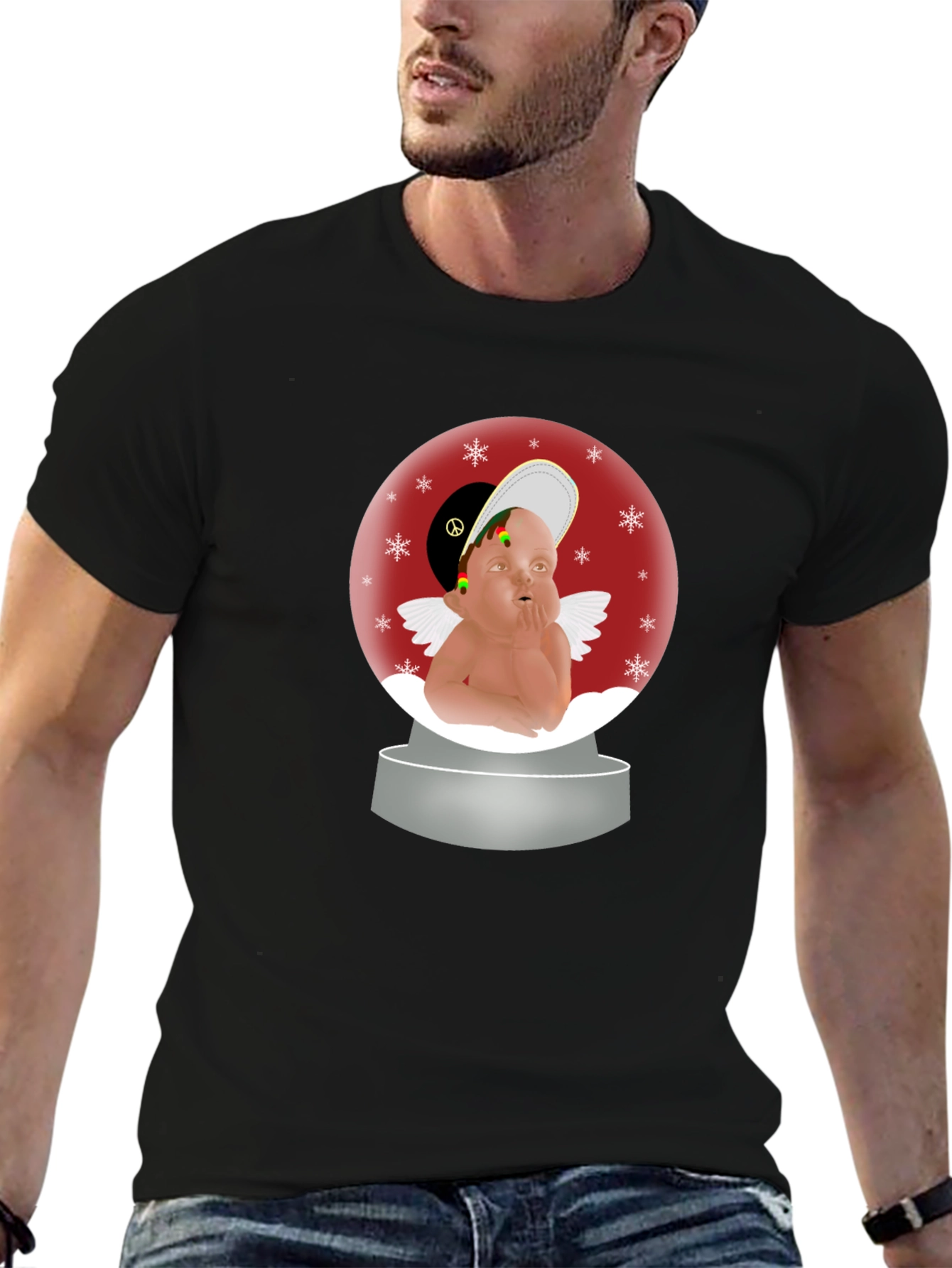 Rasta Angel Snow Globe T-Shirt