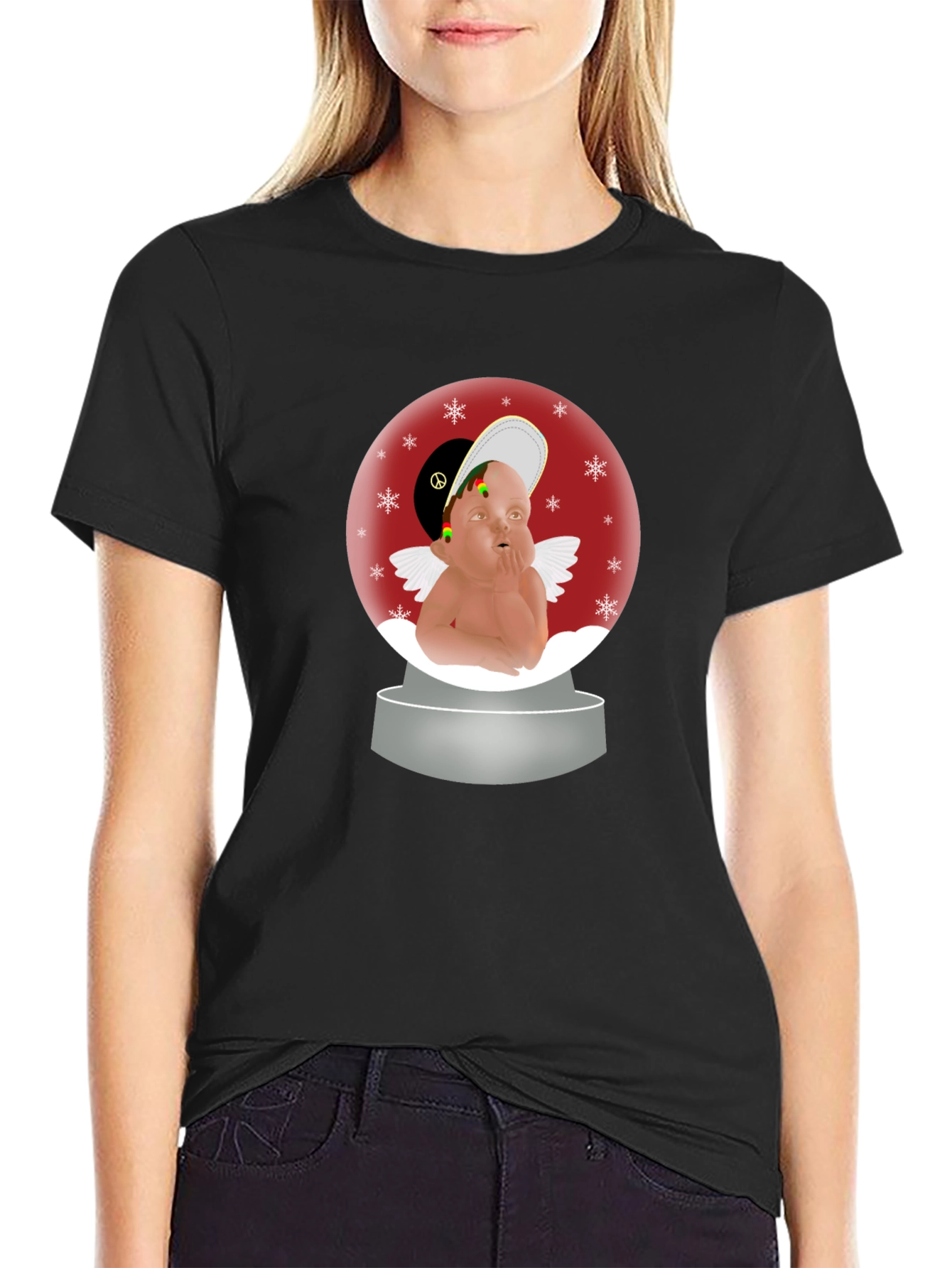 Rasta Angel Snow Globe T-Shirt