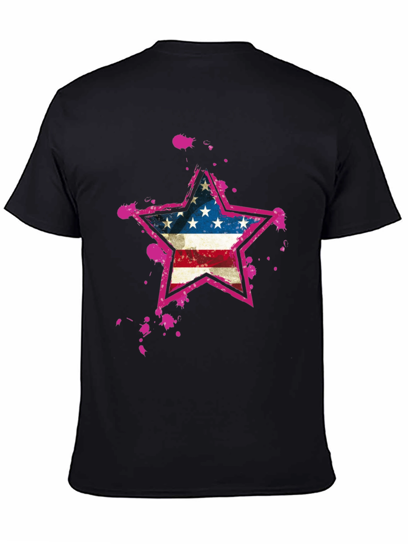 American Flag Star Black T-Shirt