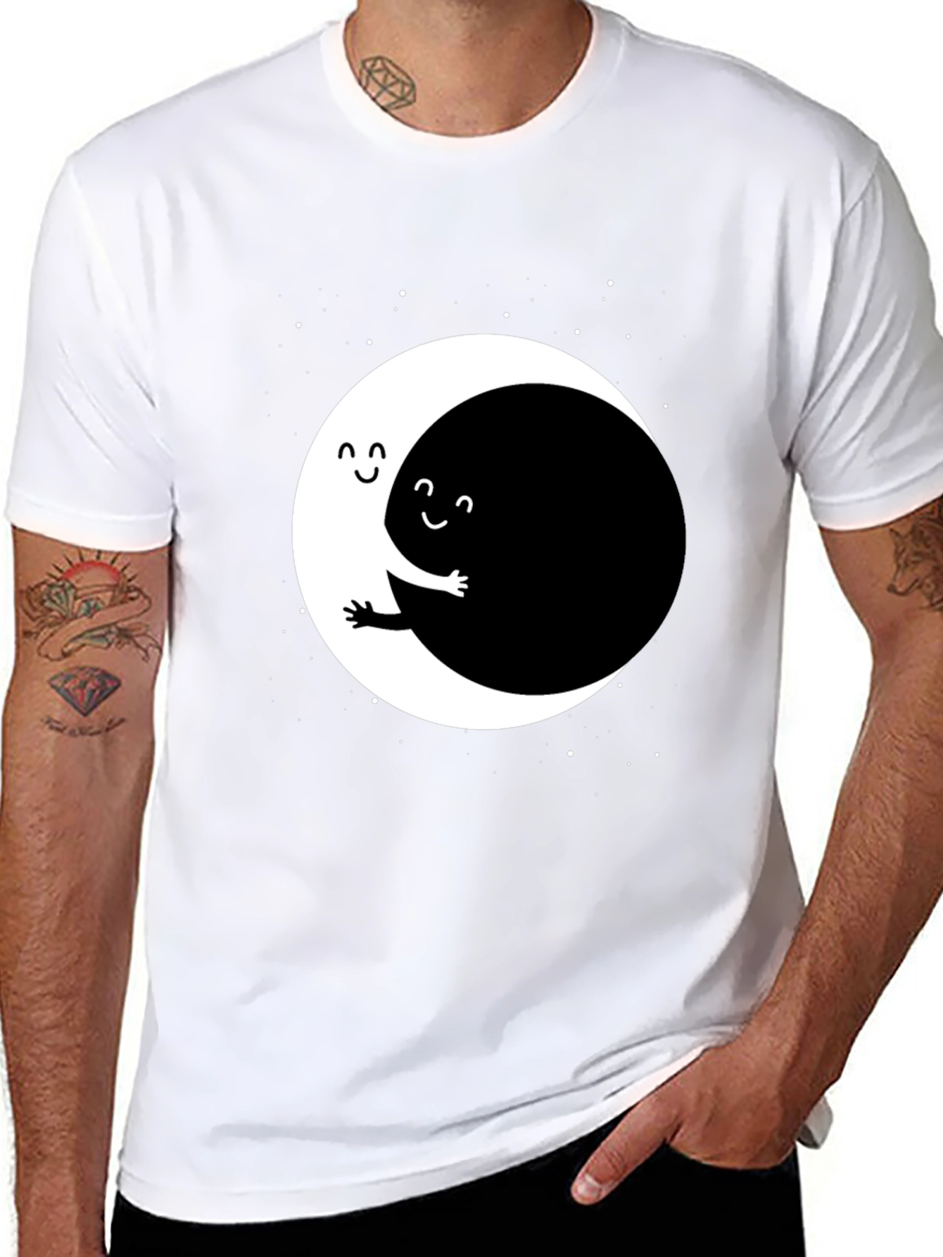 Yin Yang Hug T-Shirt - Unique Graphic Tee
