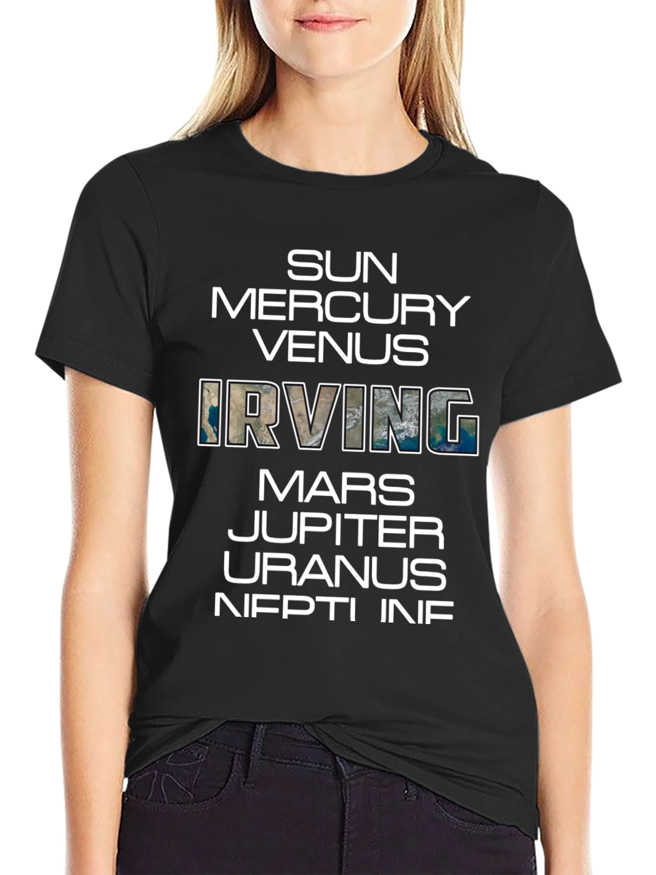 Planets & Irving Graphic Black T-Shirt