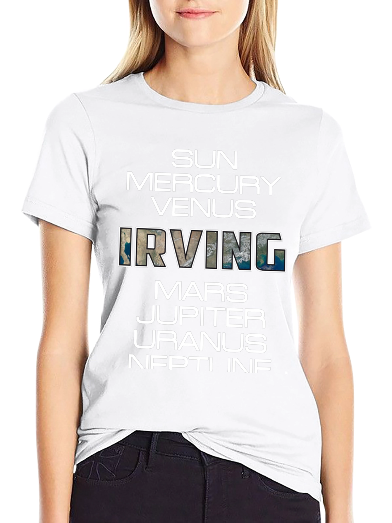 Planets & Irving Graphic Black T-Shirt