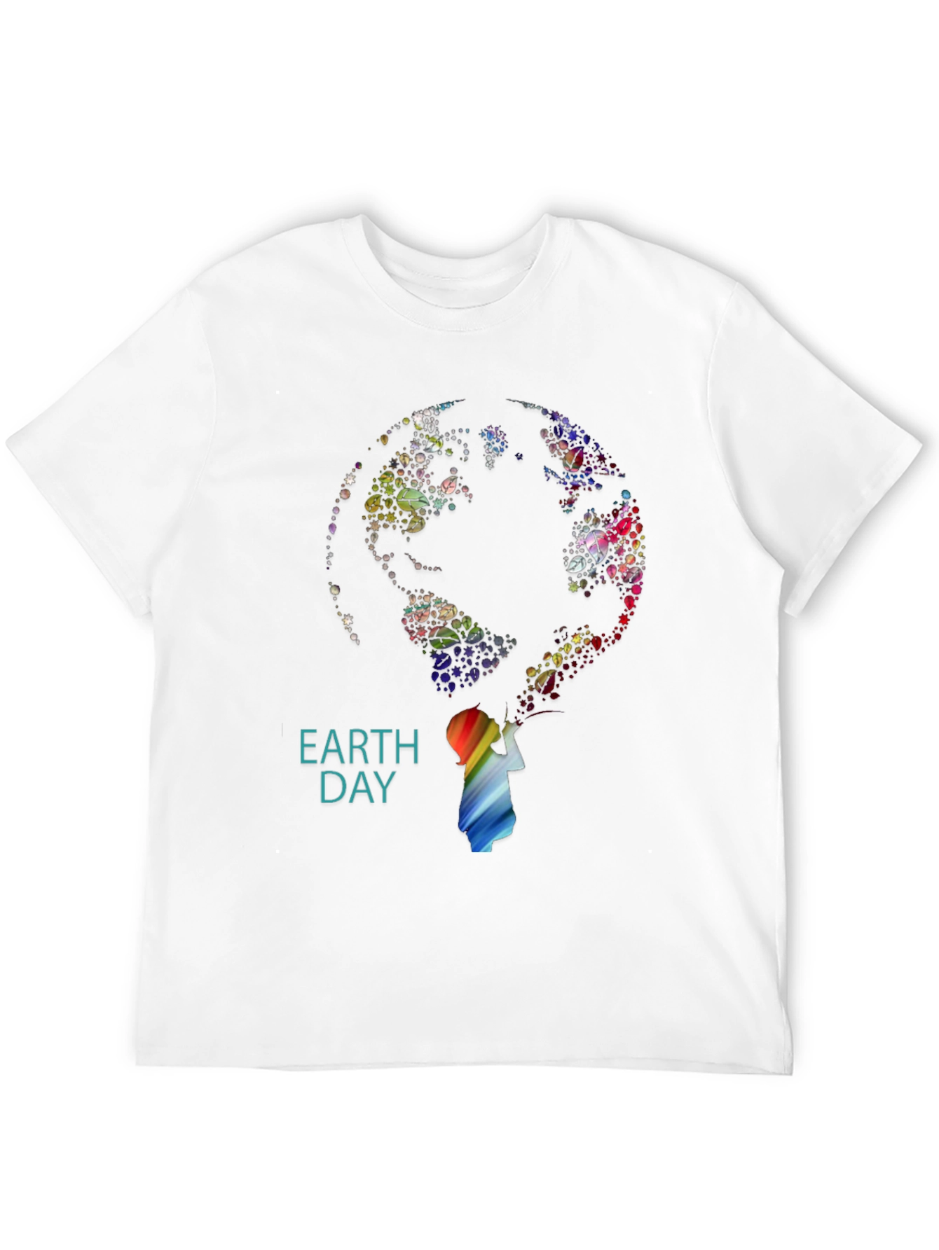 Earth Day Graphic Print Black T-Shirt