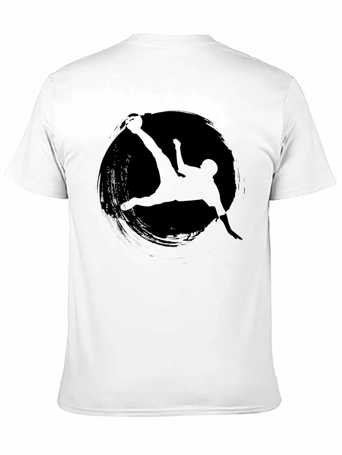 Soccer Silhouette Graphic Tee - Black Cotton T-Shirt
