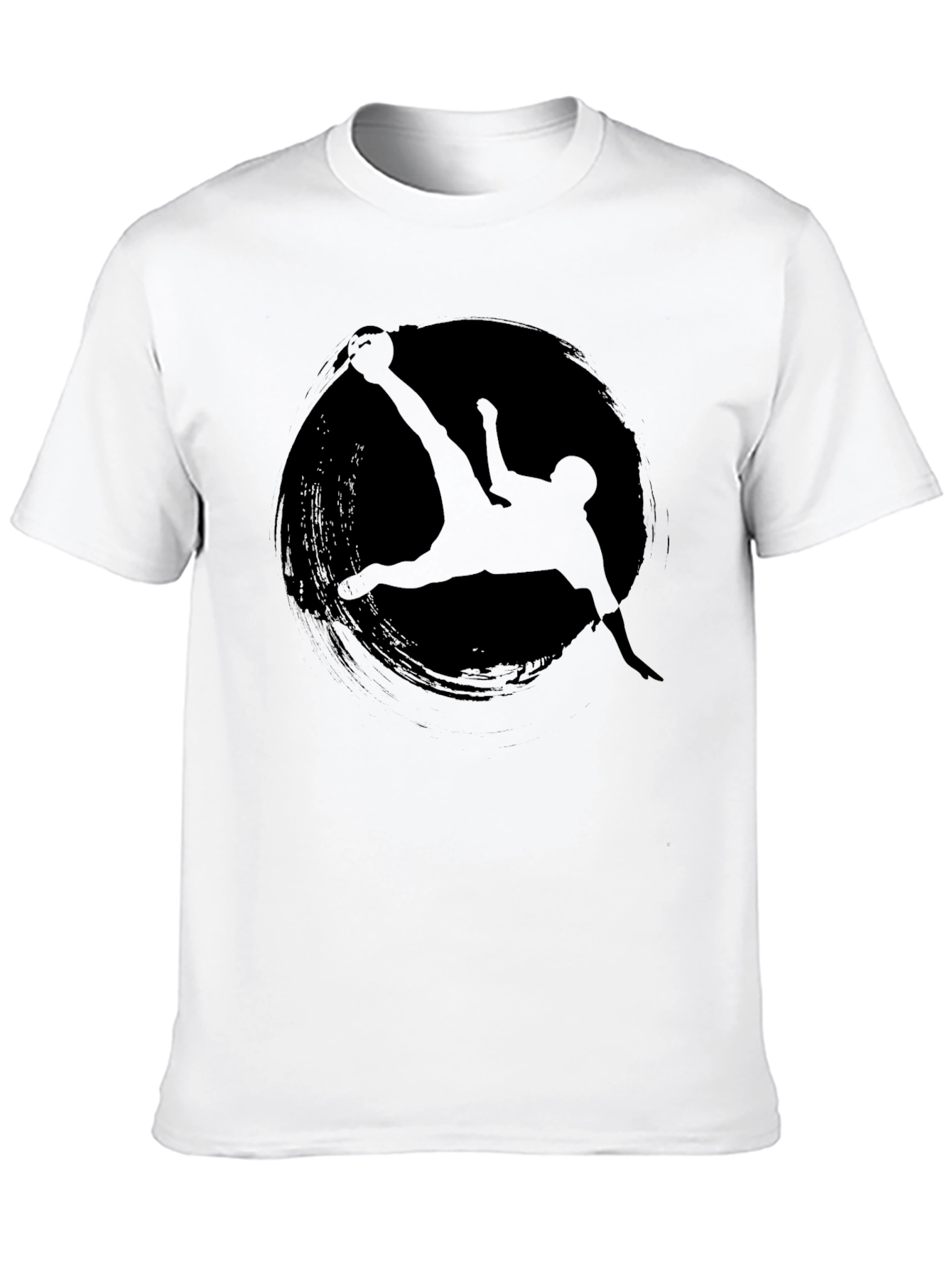 Soccer Silhouette Graphic Tee - Black Cotton T-Shirt