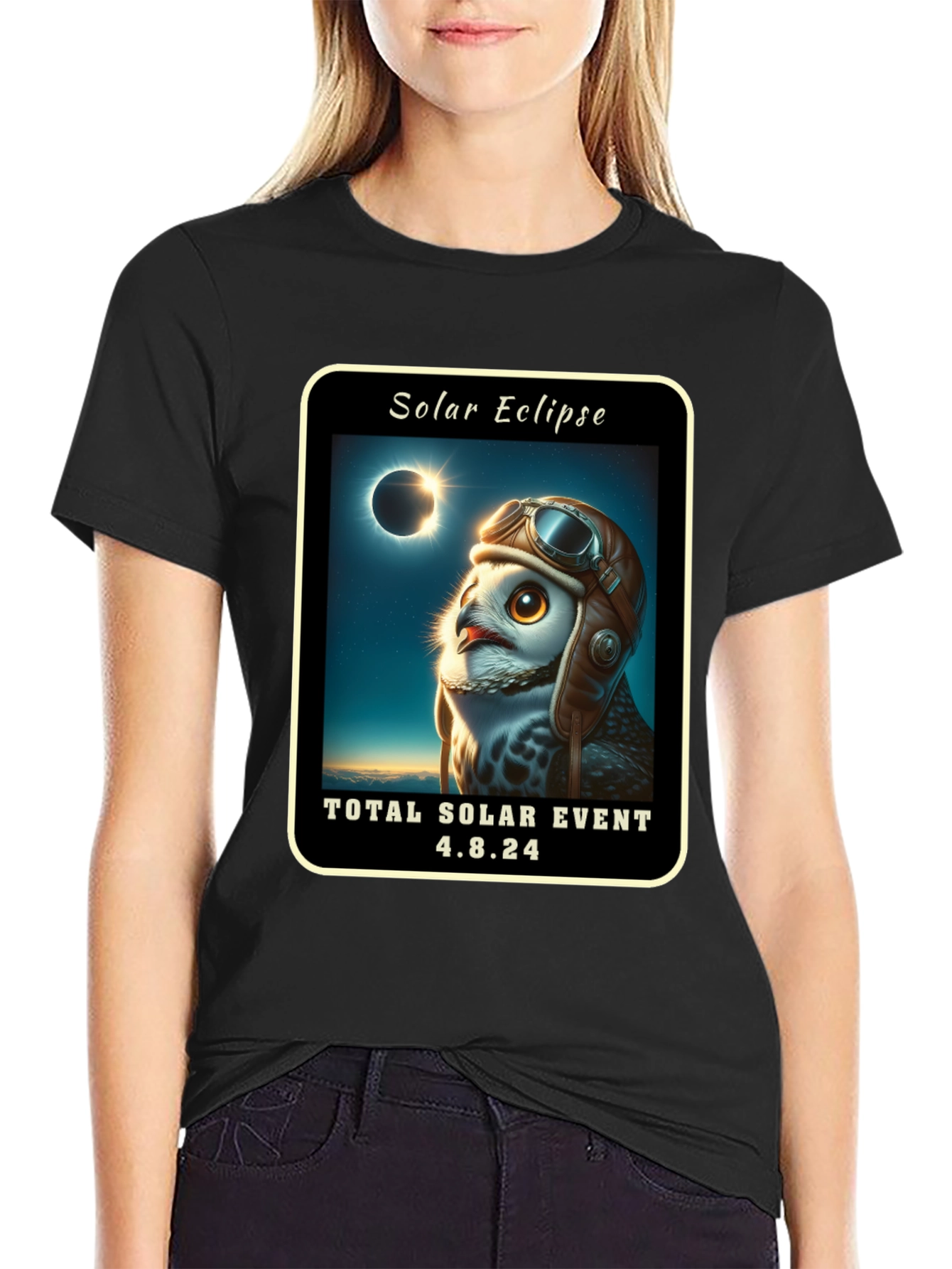 Solar Eclipse Owl T-Shirt 4.8.24