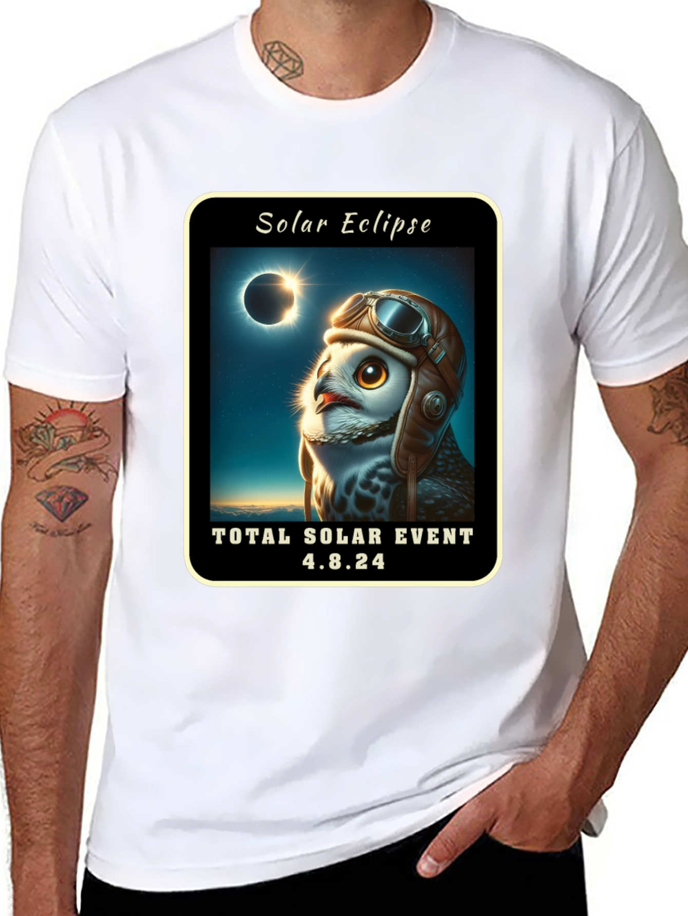 Solar Eclipse Owl T-Shirt 4.8.24