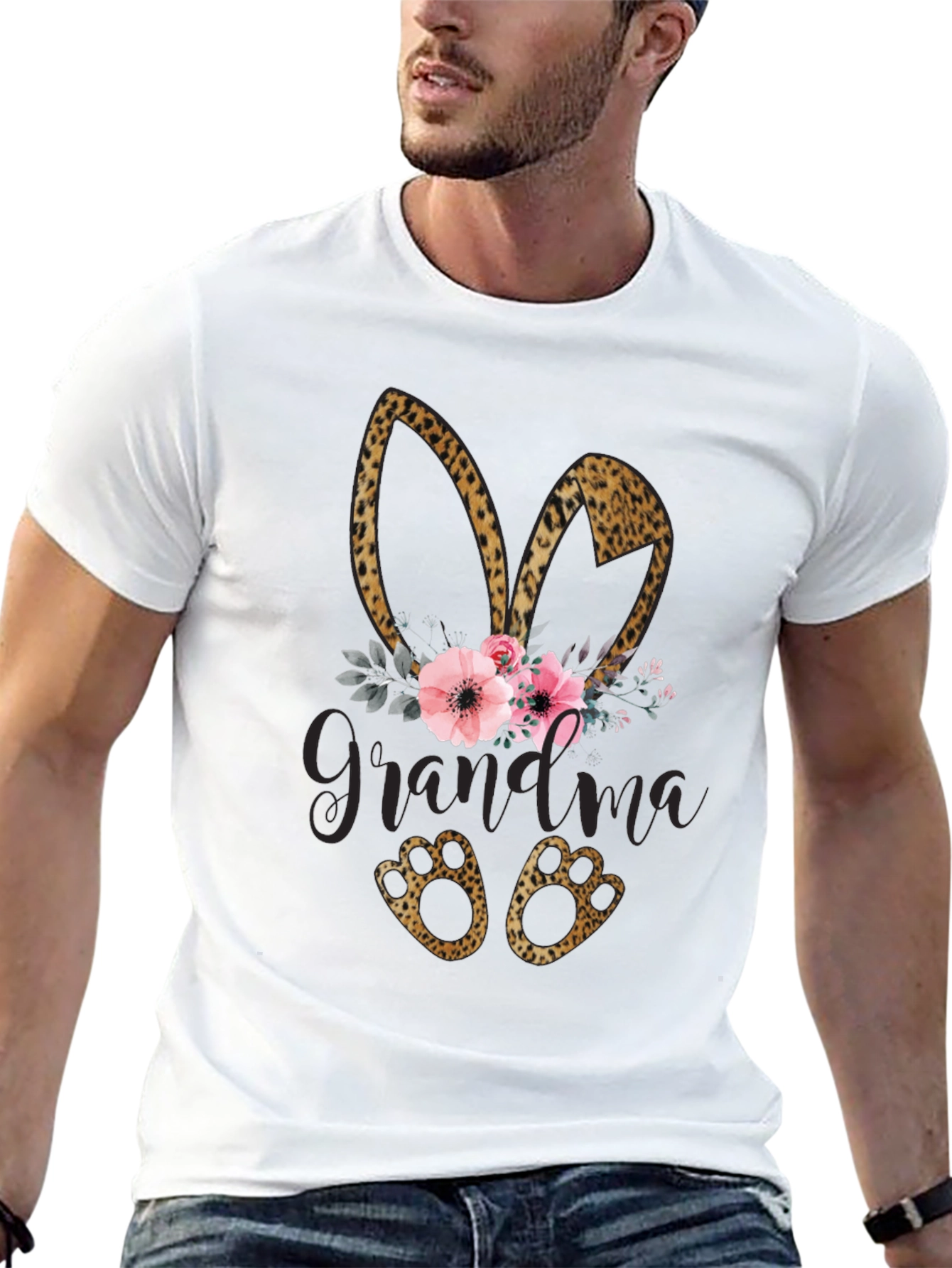Grandma Easter Leopard Print Shirt