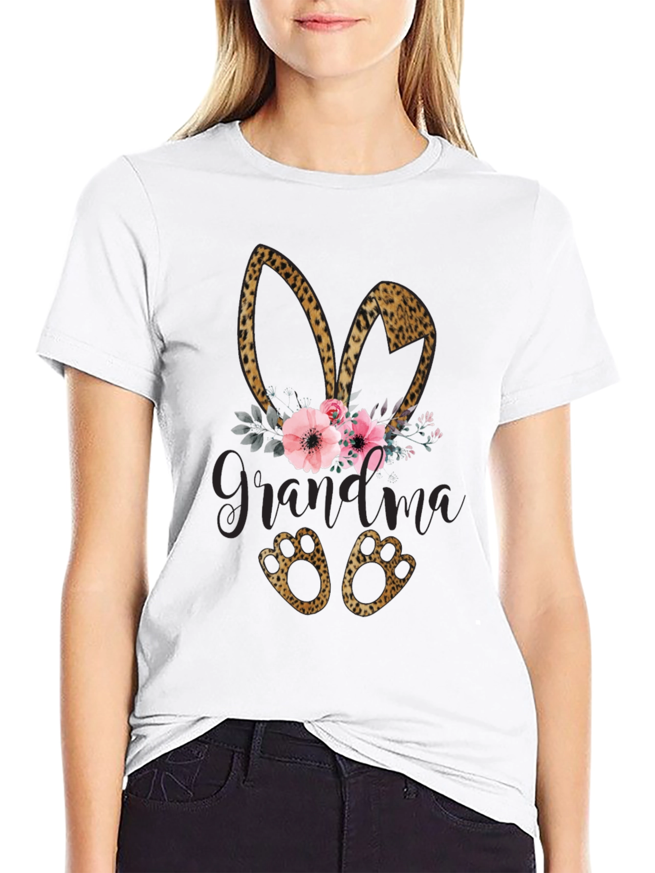 Grandma Easter Leopard Print Shirt