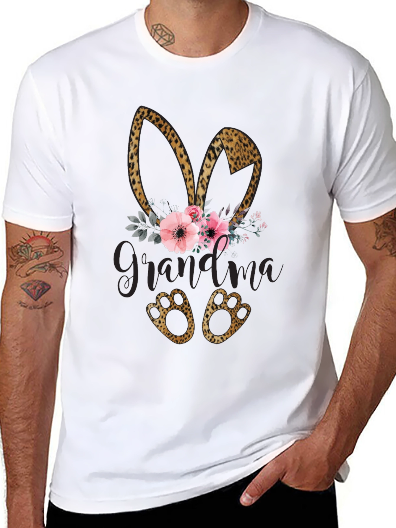 Grandma Easter Leopard Print Shirt