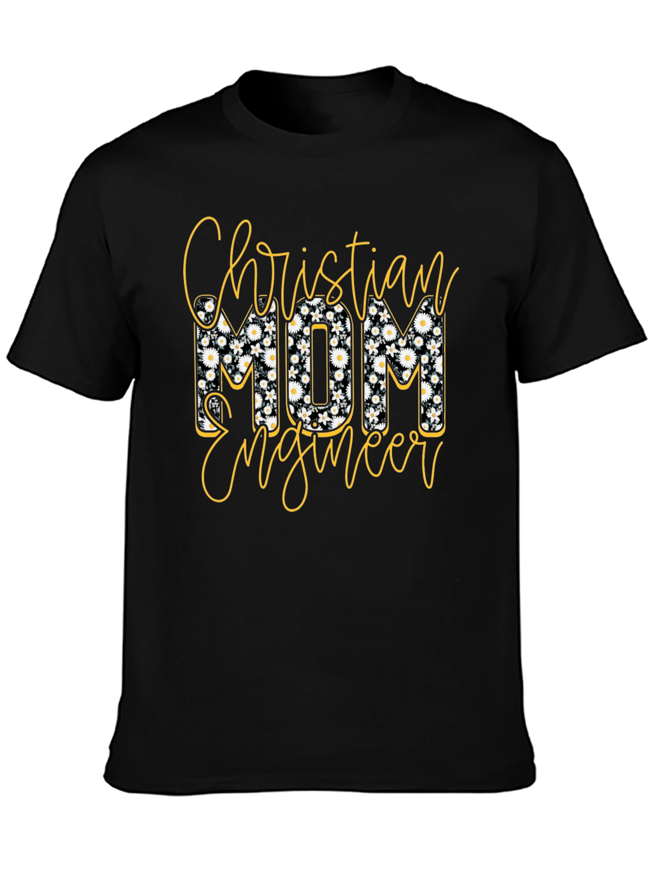 Christian Mom Engineer T-Shirt Floral Design