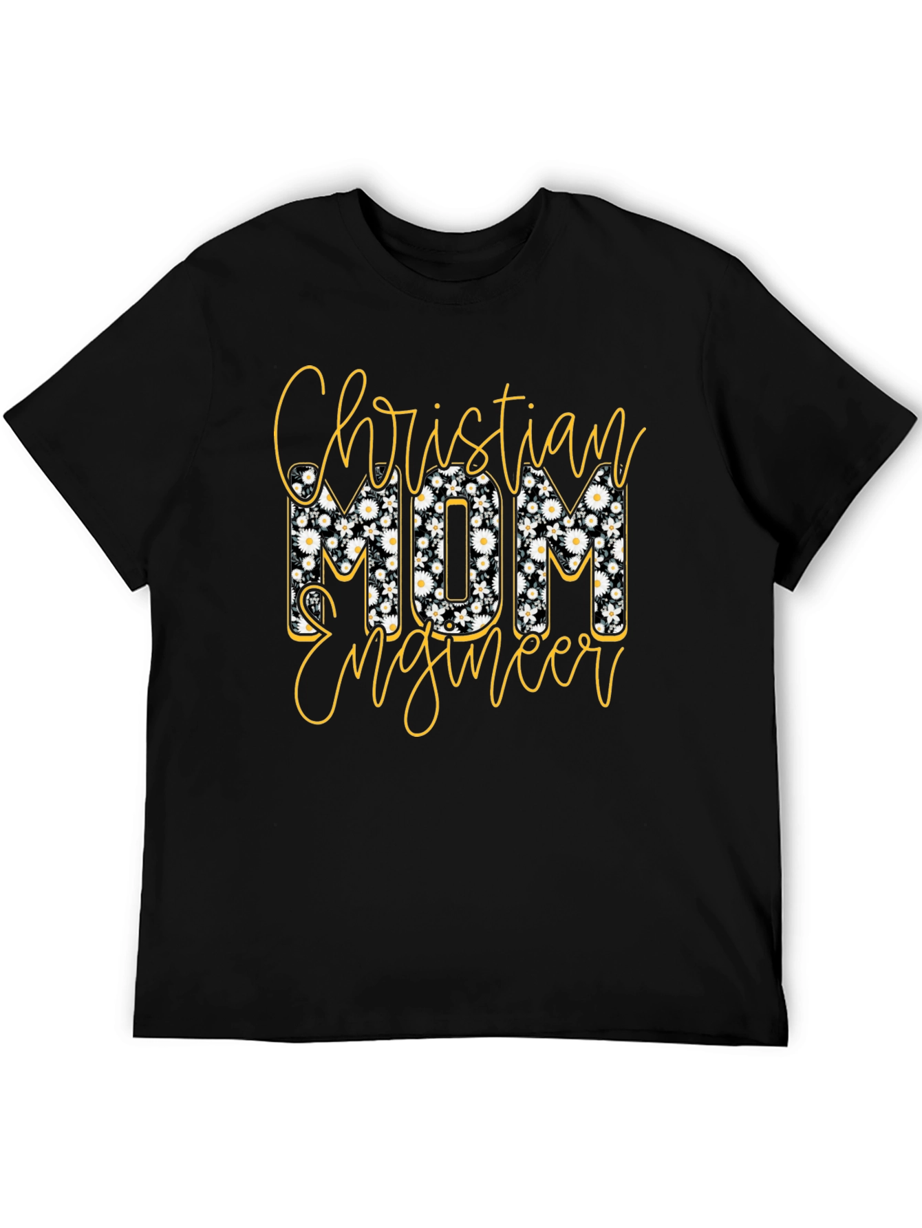 Christian Mom Engineer T-Shirt Floral Design