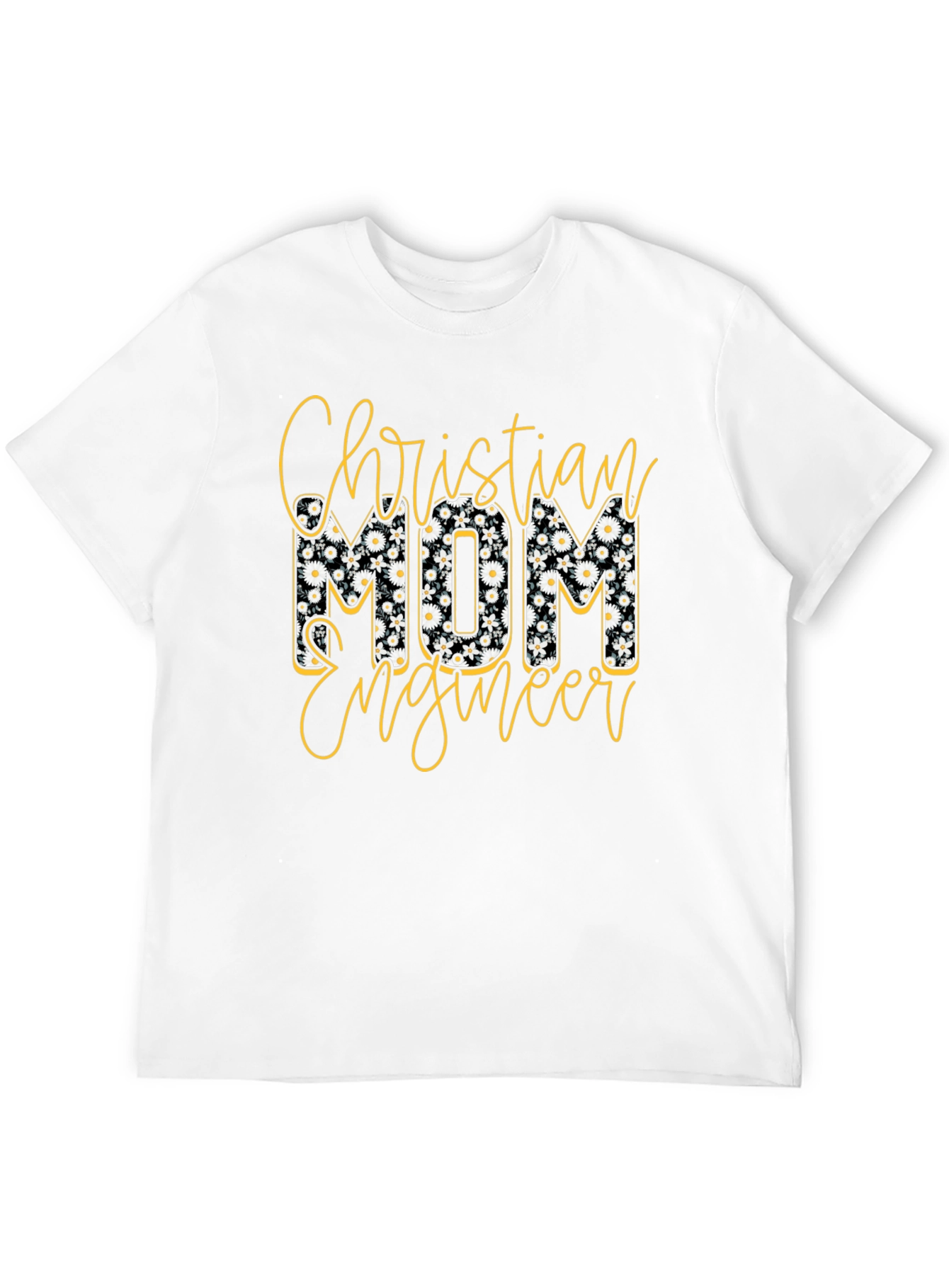 Christian Mom Engineer T-Shirt Floral Design