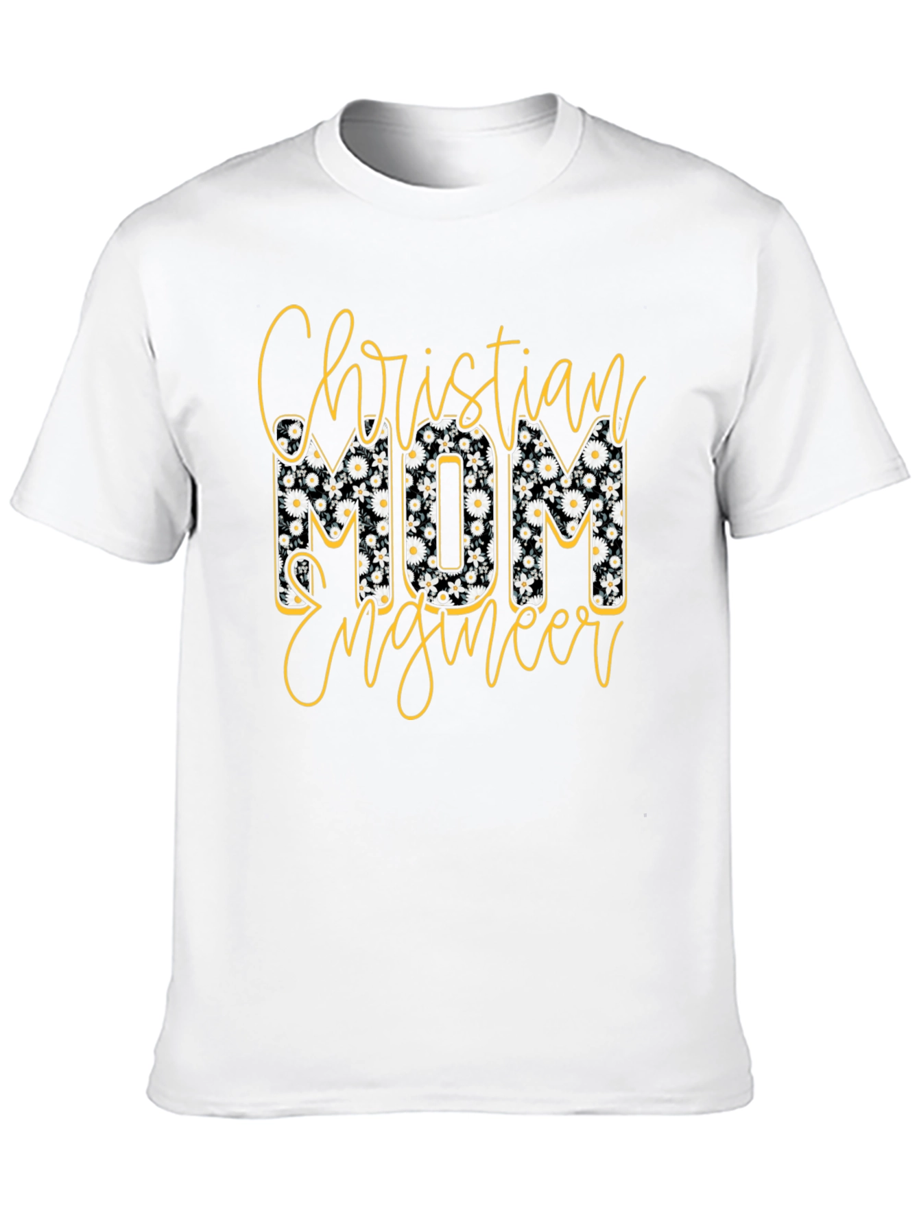 Christian Mom Engineer T-Shirt Floral Design