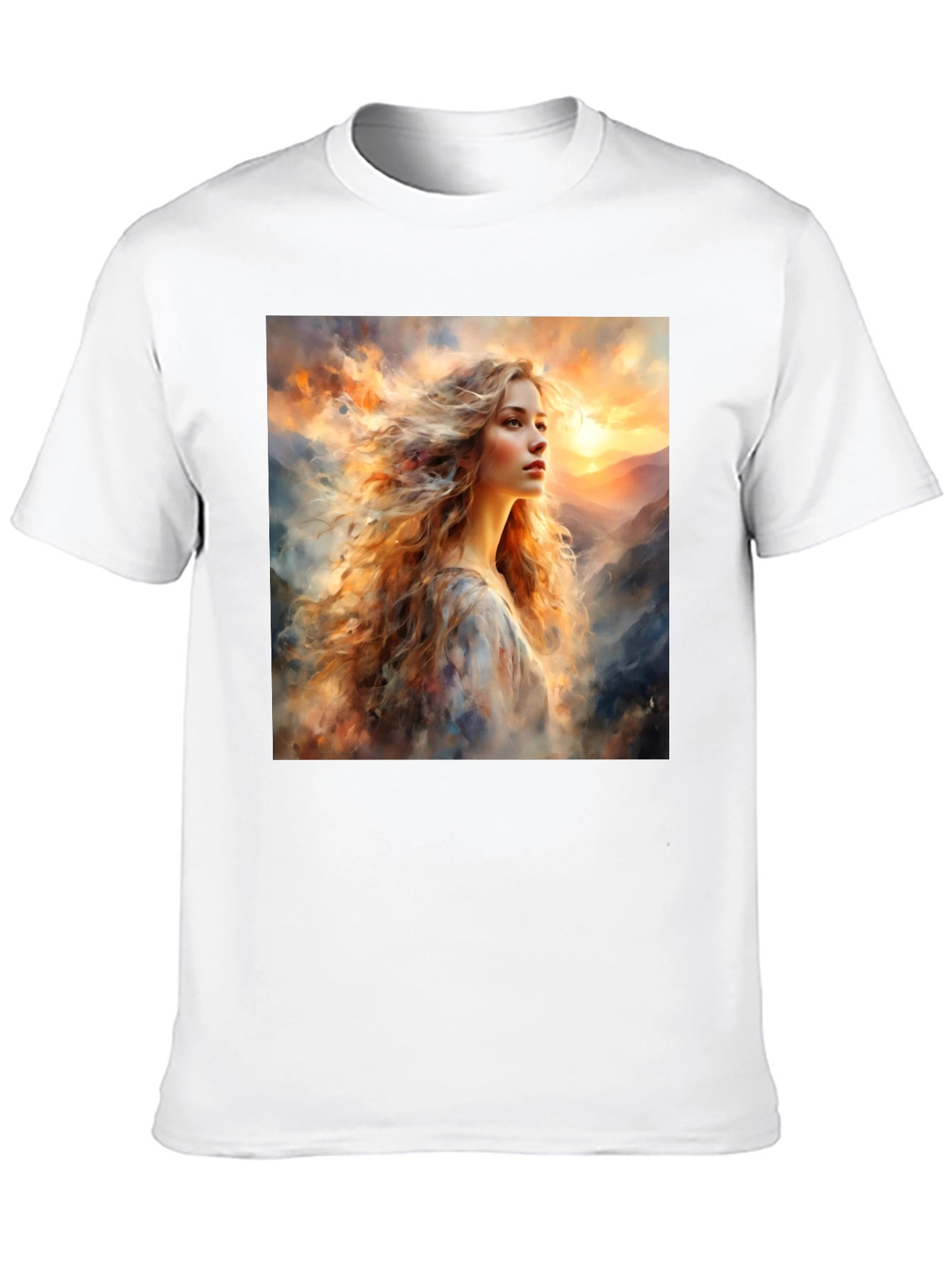 Artistic Woman Portrait Black T-Shirt