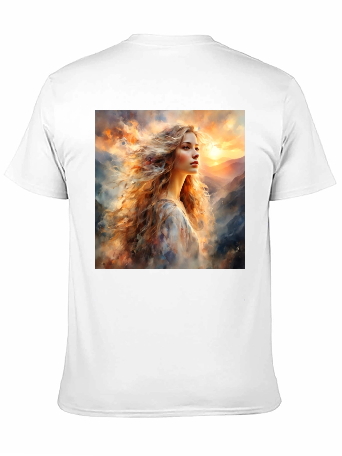 Artistic Woman Portrait Black T-Shirt
