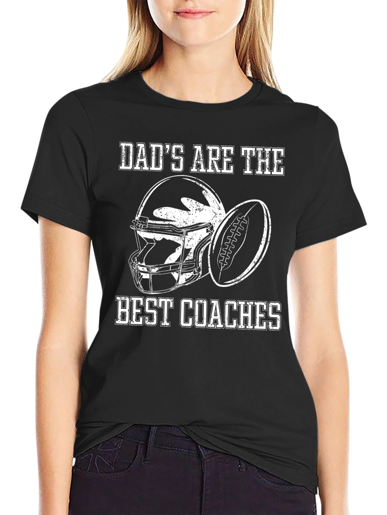 Dads Best Coaches Football Graphic T-Shirt
