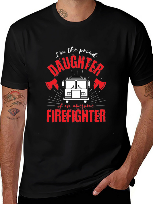 Proud Firefighter Daughter Graphic Tee