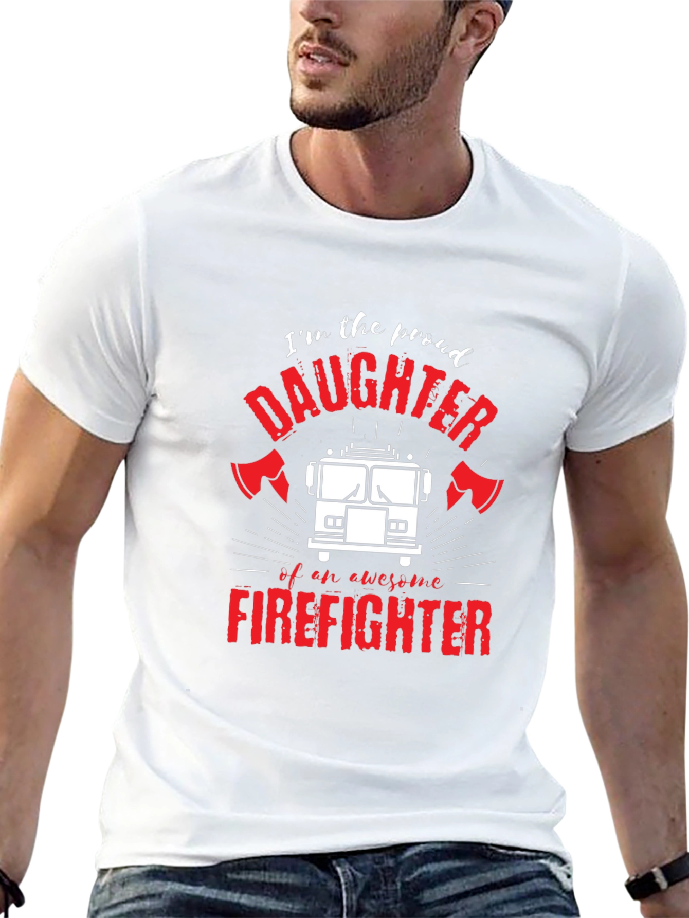 Proud Firefighter Daughter Graphic Tee