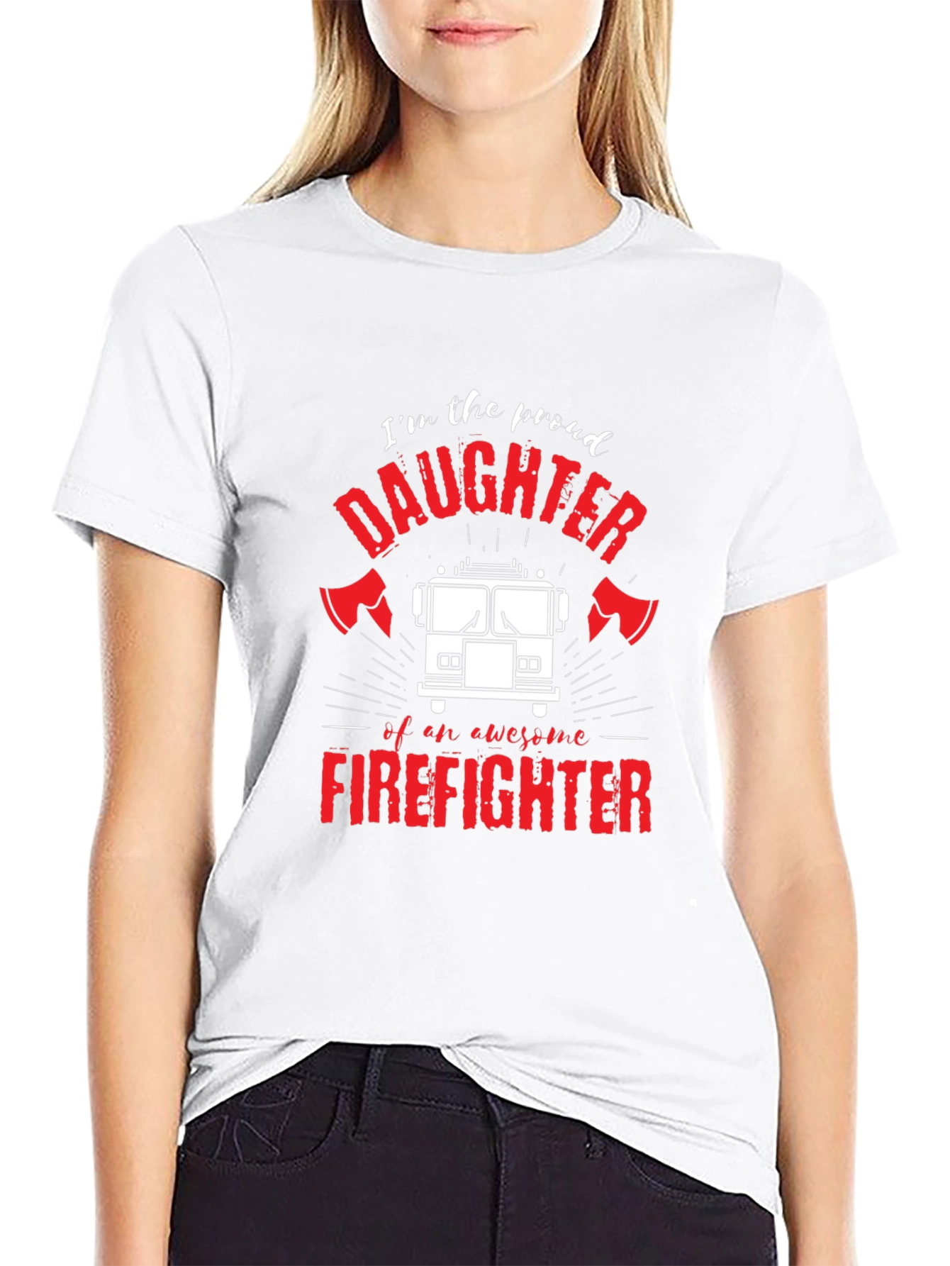 Proud Firefighter Daughter Graphic Tee
