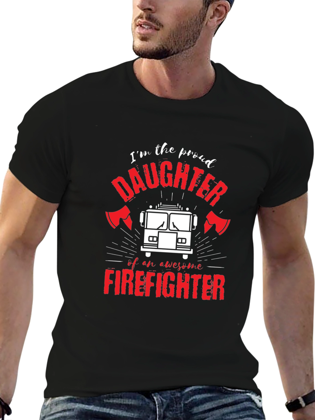 Proud Firefighter Daughter Graphic Tee