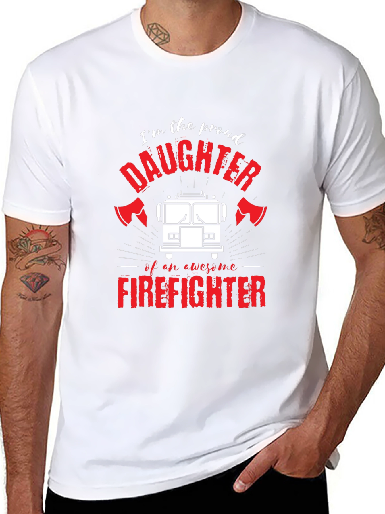 Proud Firefighter Daughter Graphic Tee