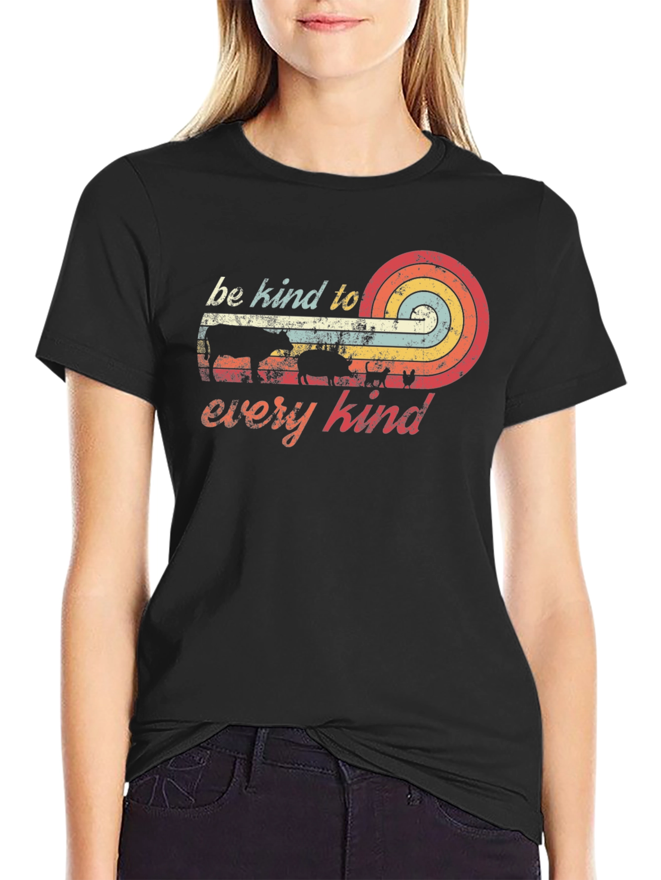 Be Kind to Every Kind Retro Vegan T-Shirt