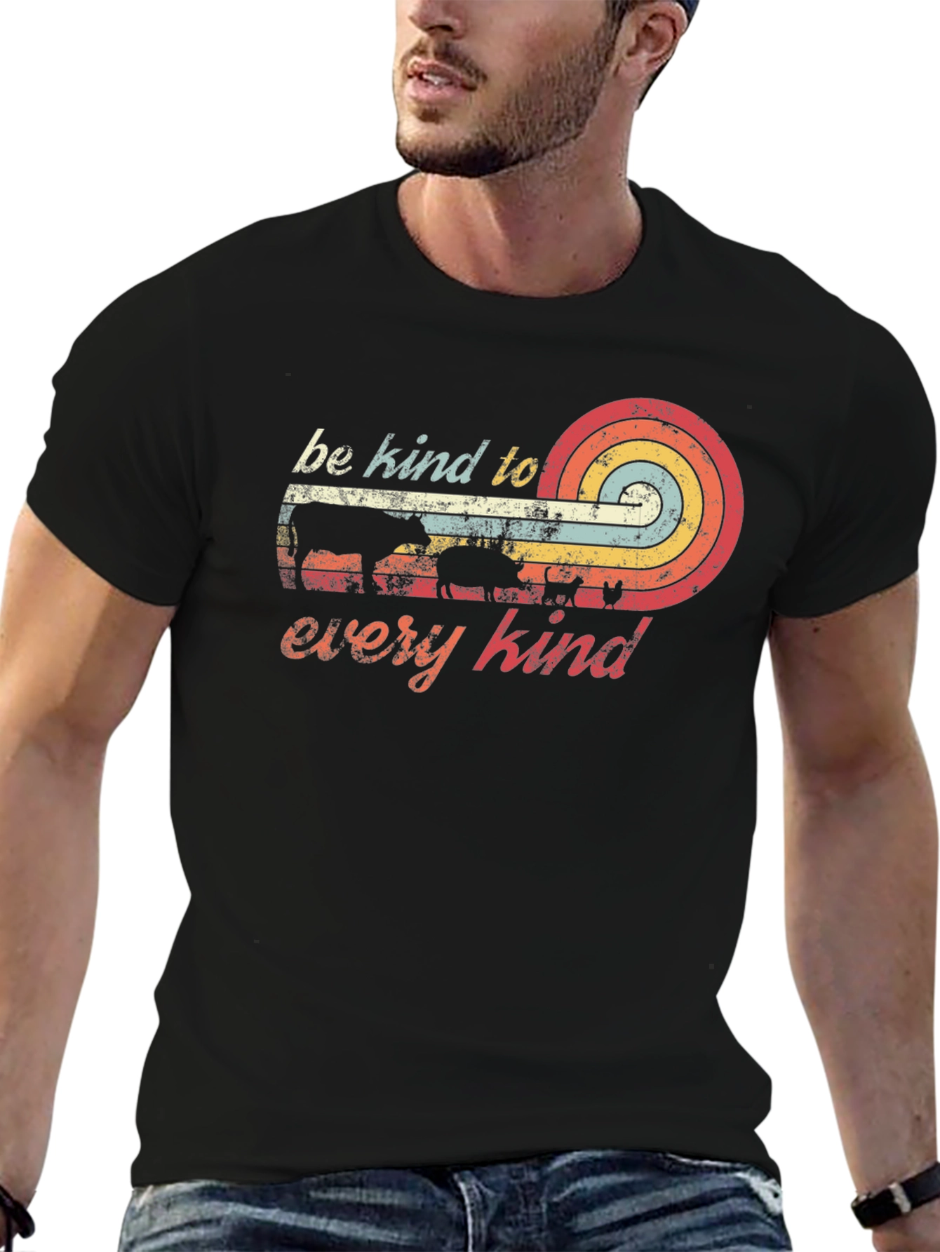 Be Kind to Every Kind Retro Vegan T-Shirt