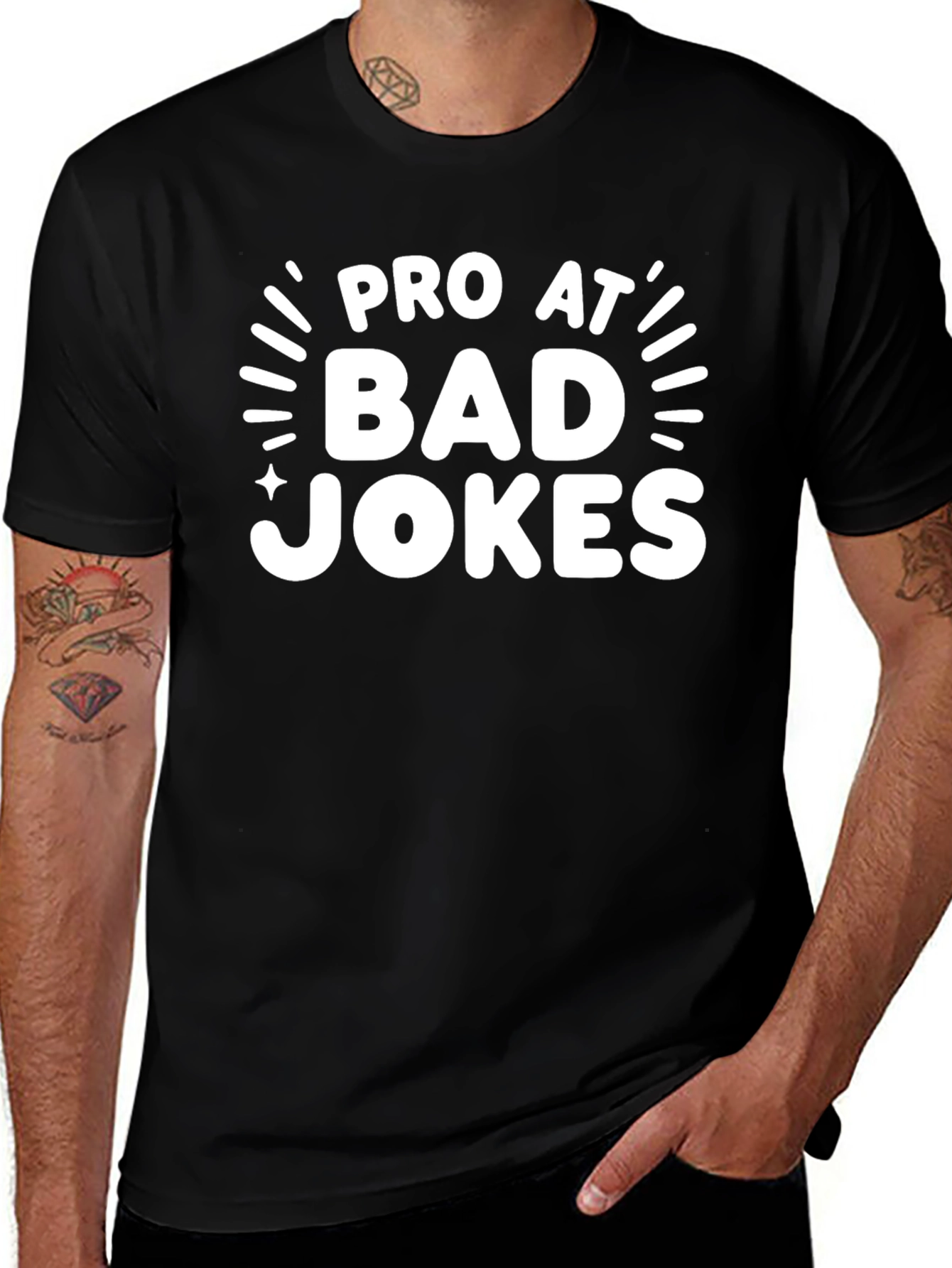 Pro At Bad Jokes Graphic T-Shirt - Funny Tee