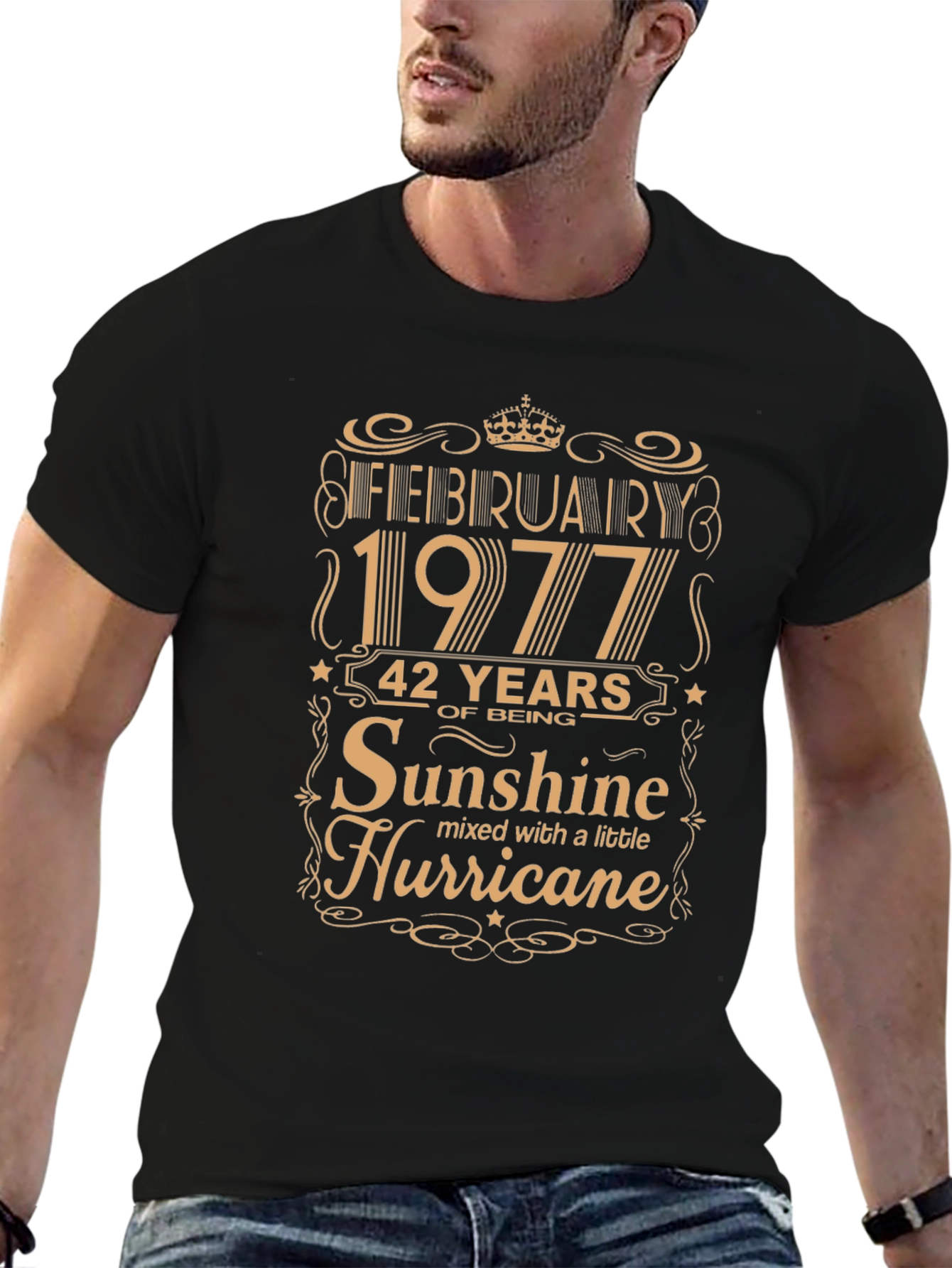 February 1977 Birthday Sunshine Hurricane T-Shirt