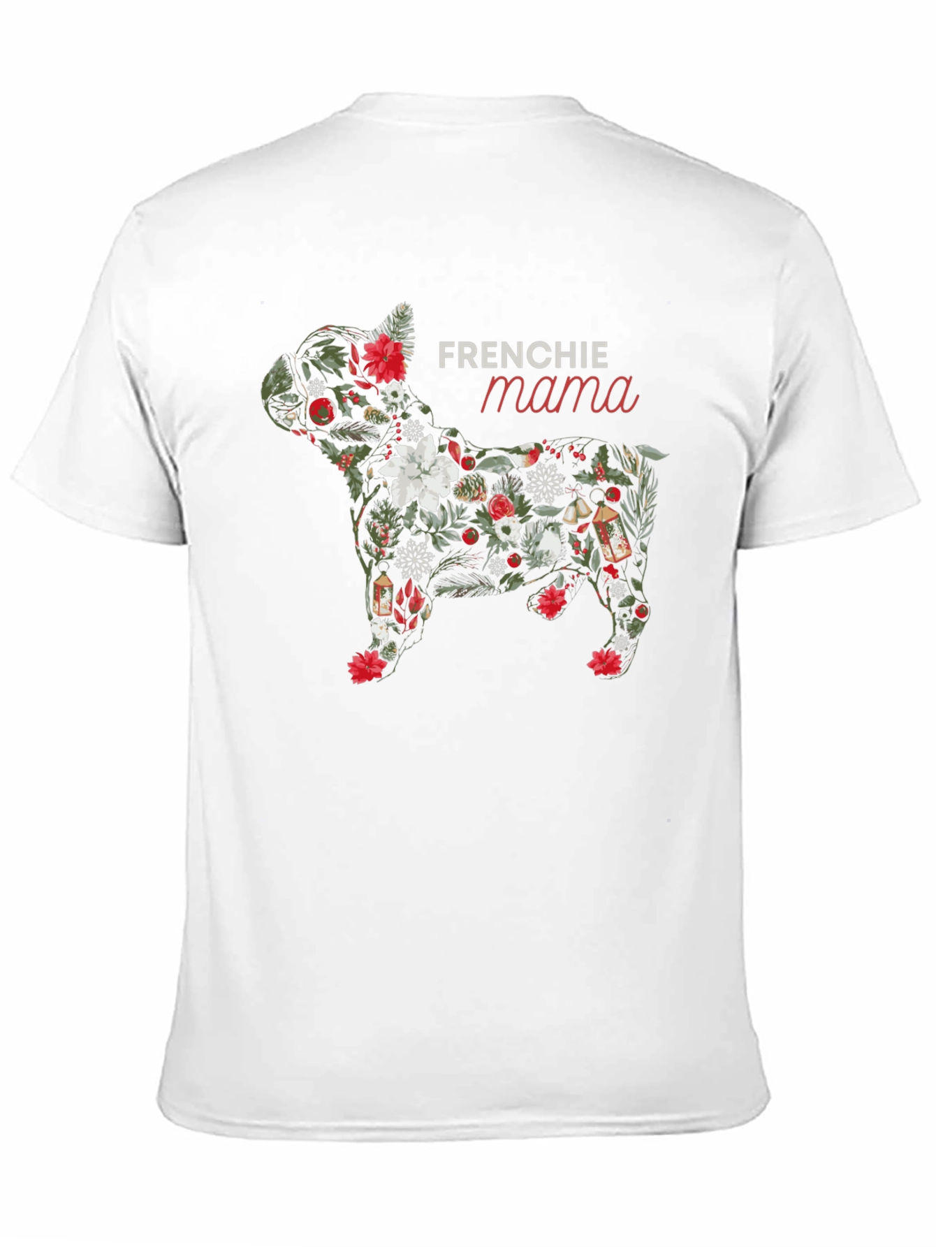 Frenchie Mama Dog Floral T-Shirt - Black