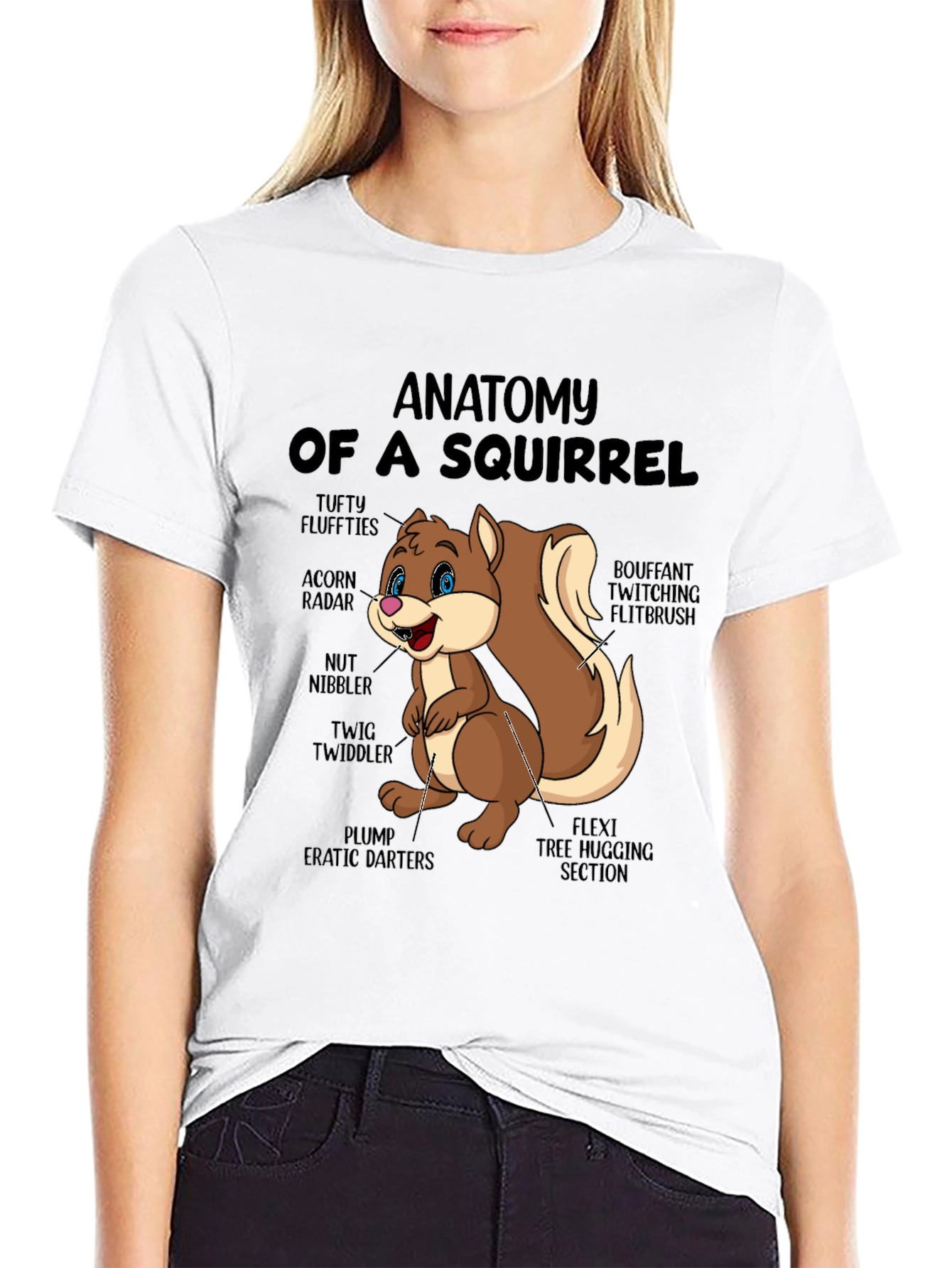 Anatomy of a Squirrel Black T-Shirt
