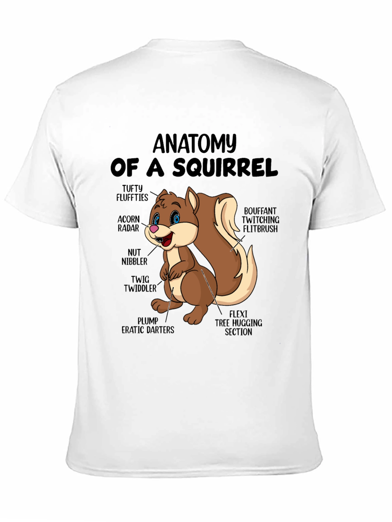 Anatomy of a Squirrel Black T-Shirt