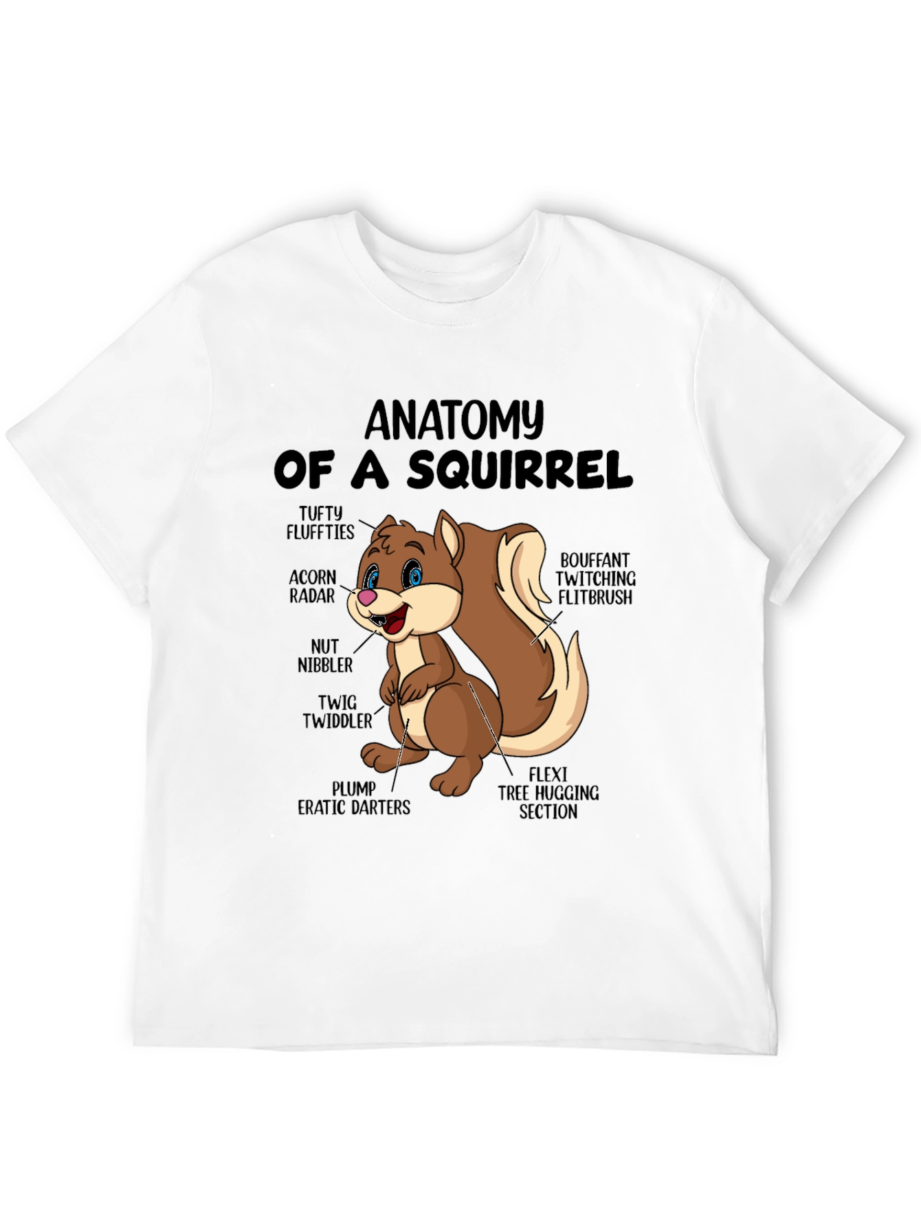 Anatomy of a Squirrel Black T-Shirt