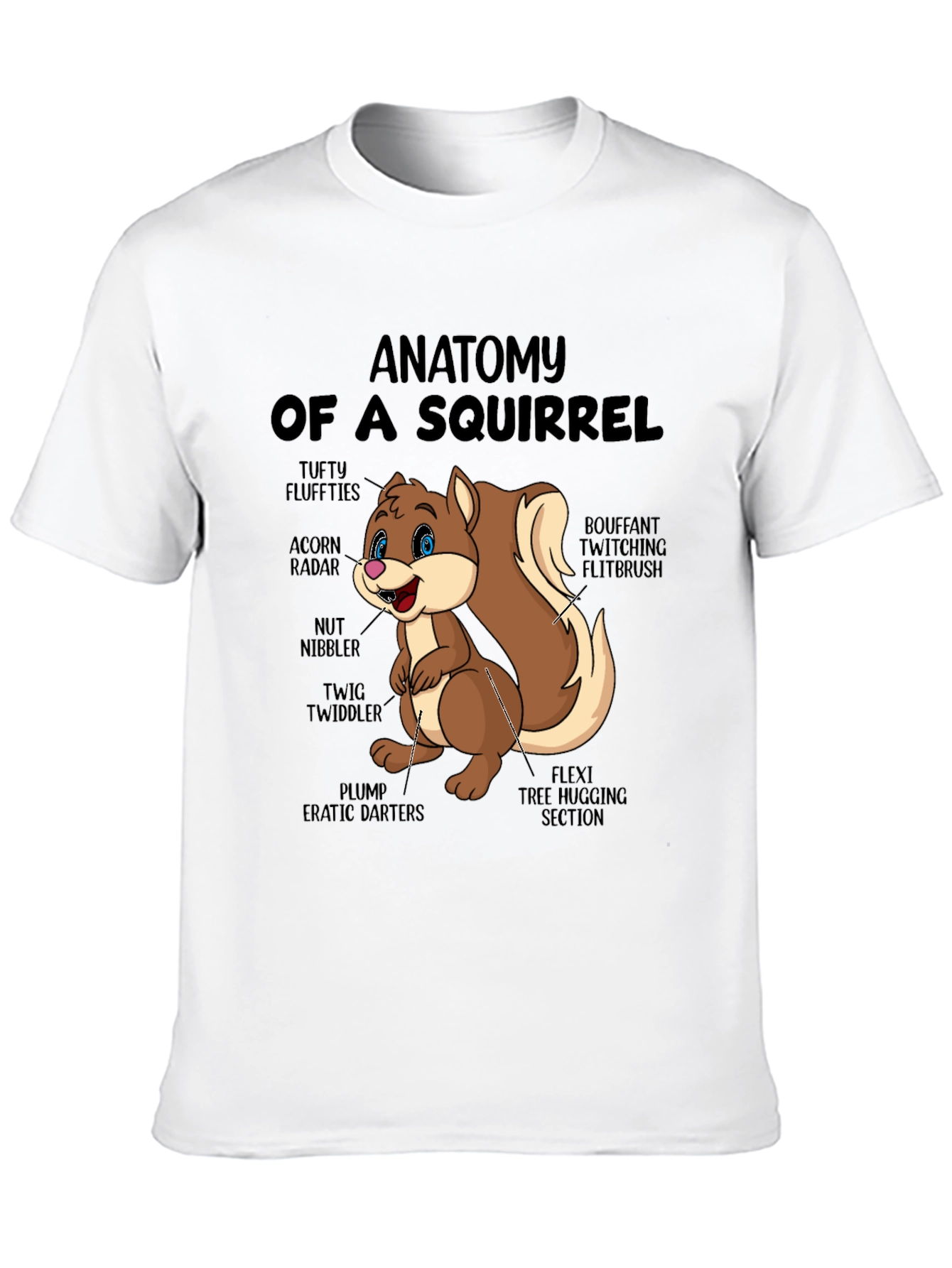 Anatomy of a Squirrel Black T-Shirt
