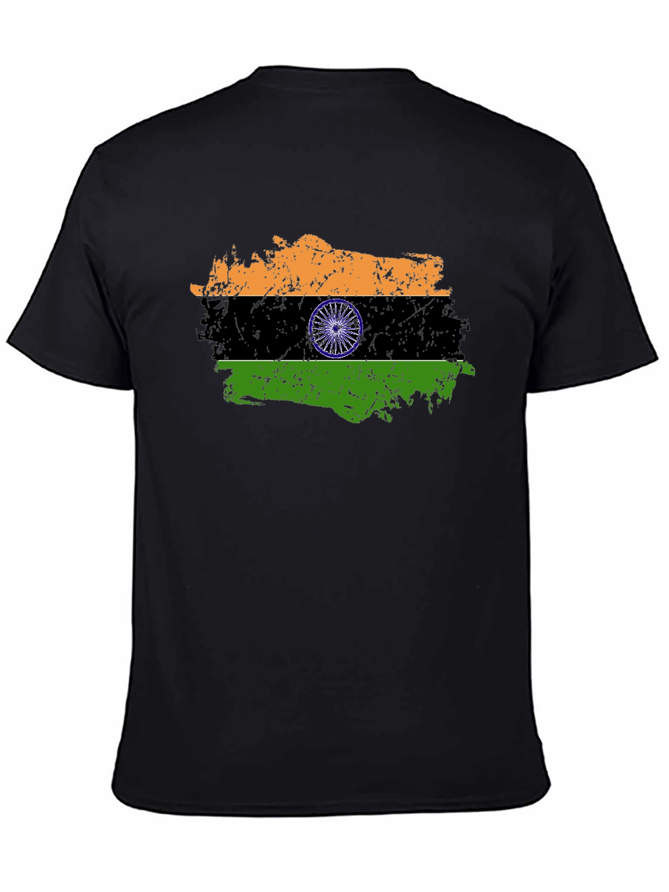 India Flag Graphic Black T-Shirt