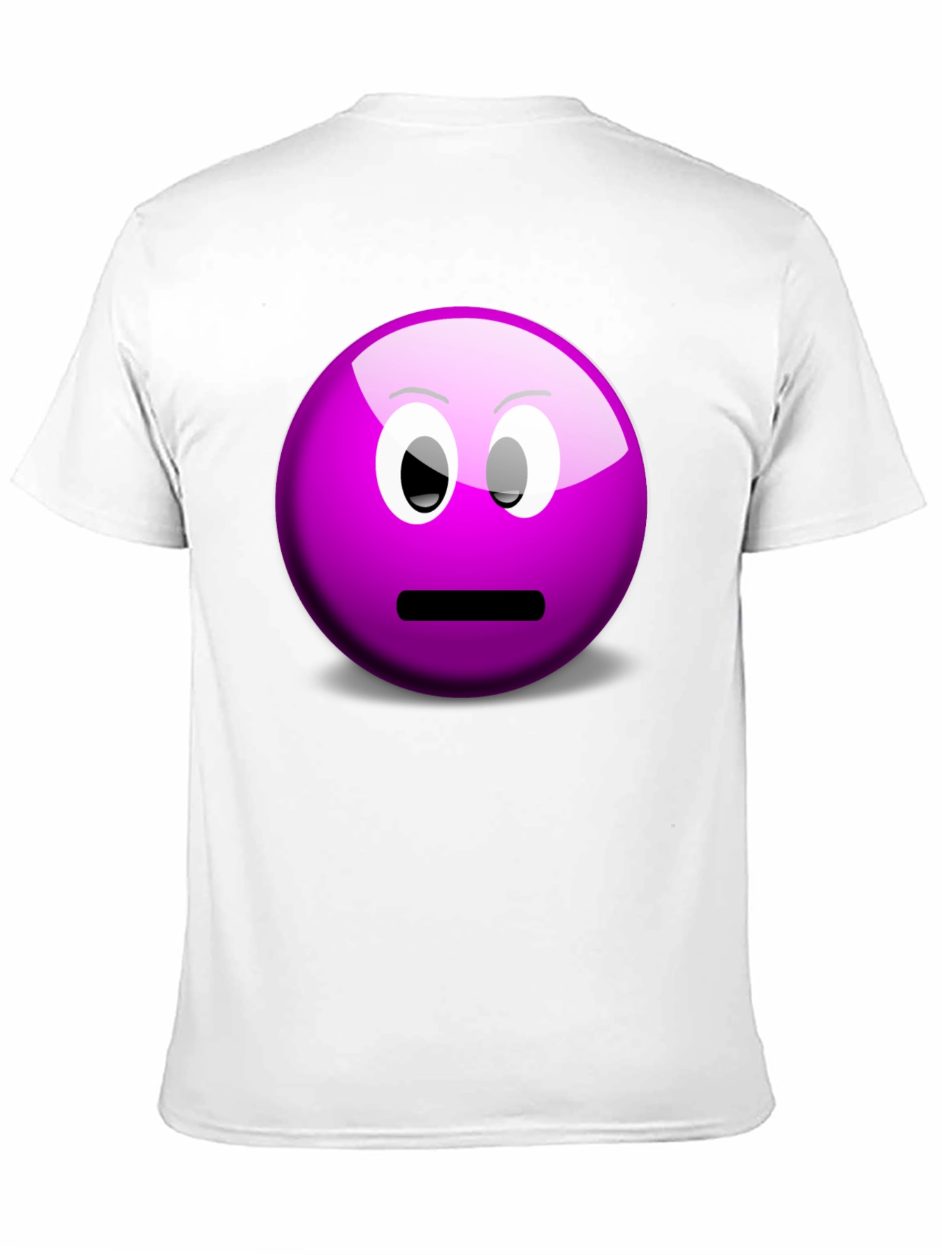Purple Smiley Face Graphic Tee - Casual Black T-Shirt