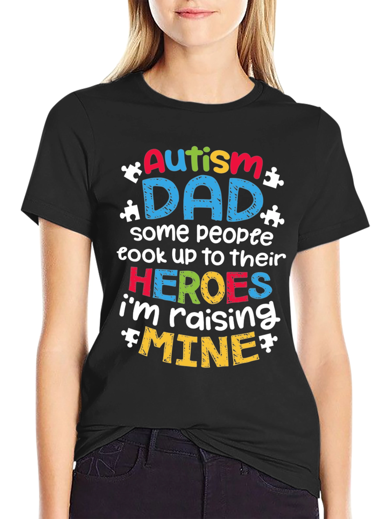 Autism Dad T-Shirt Raising Heroes