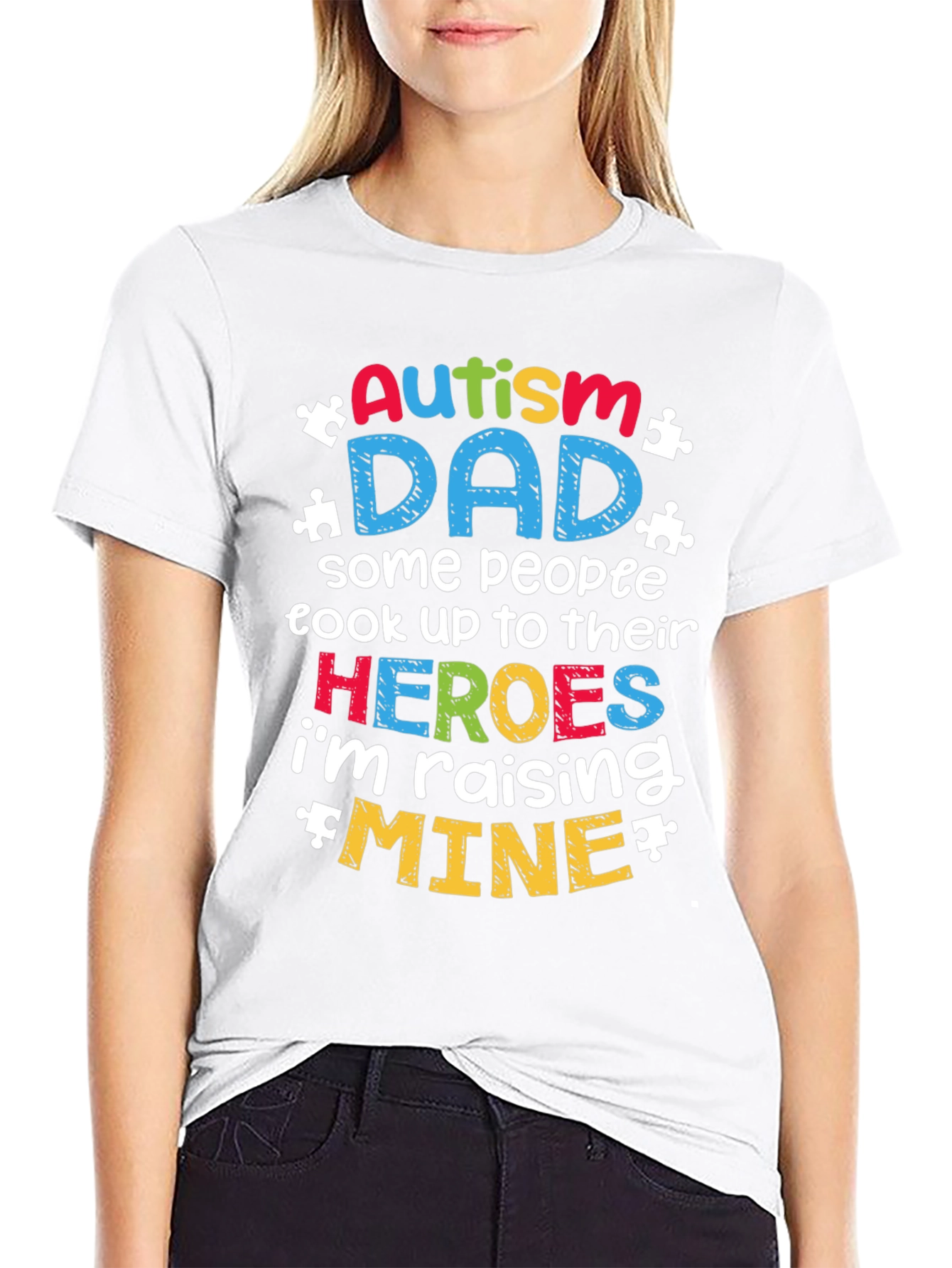 Autism Dad T-Shirt Raising Heroes