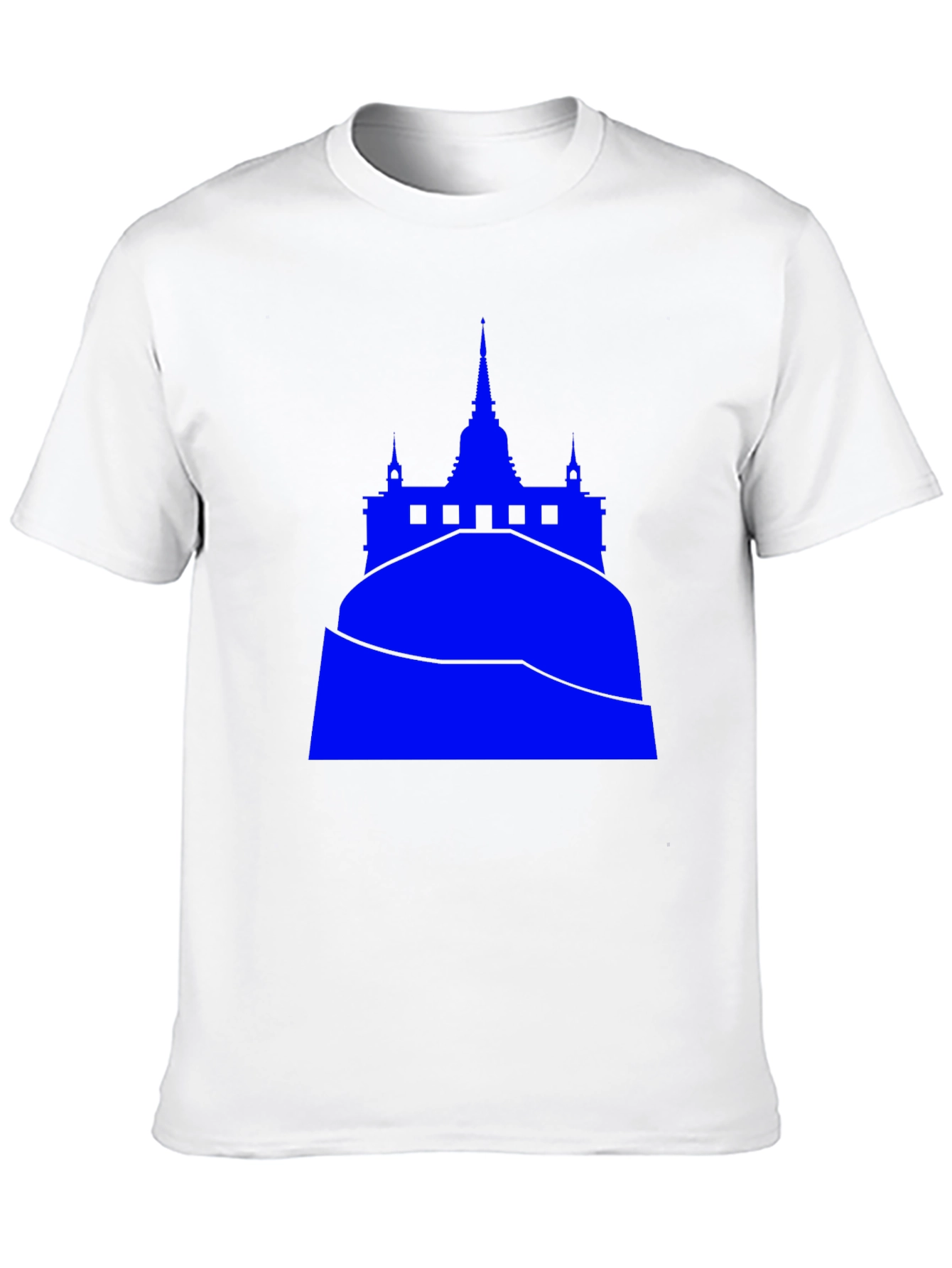 Blue Temple Graphic Tee - Black Cotton Blend