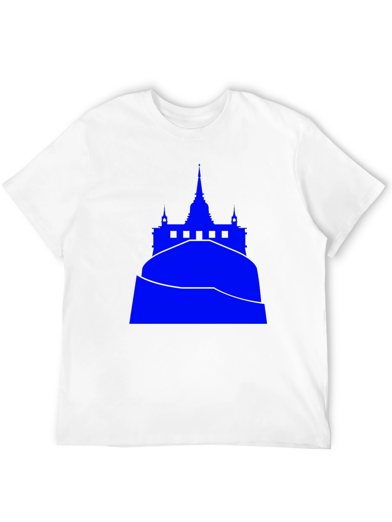 Blue Temple Graphic Tee - Black Cotton Blend