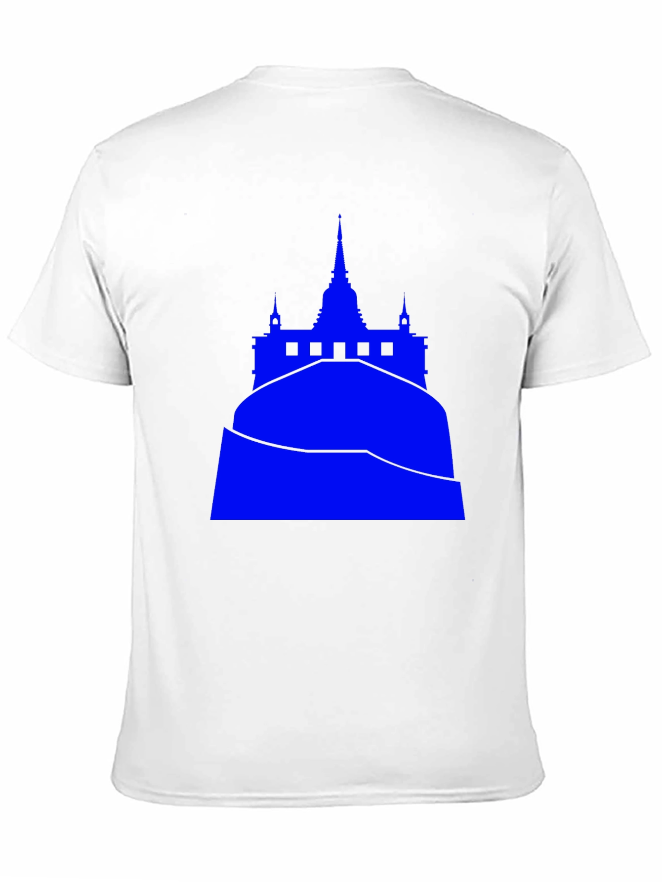 Blue Temple Graphic Tee - Black Cotton Blend