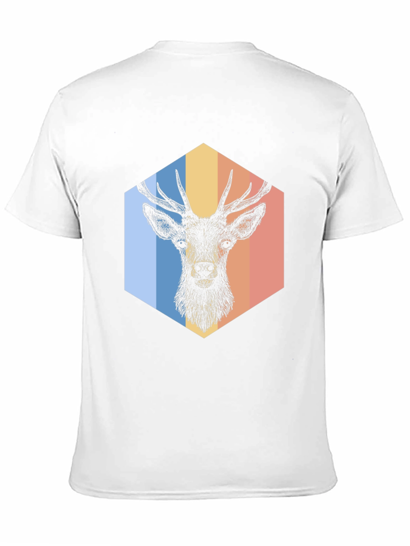 Retro Deer Graphic Tee - Mens Black T-Shirt