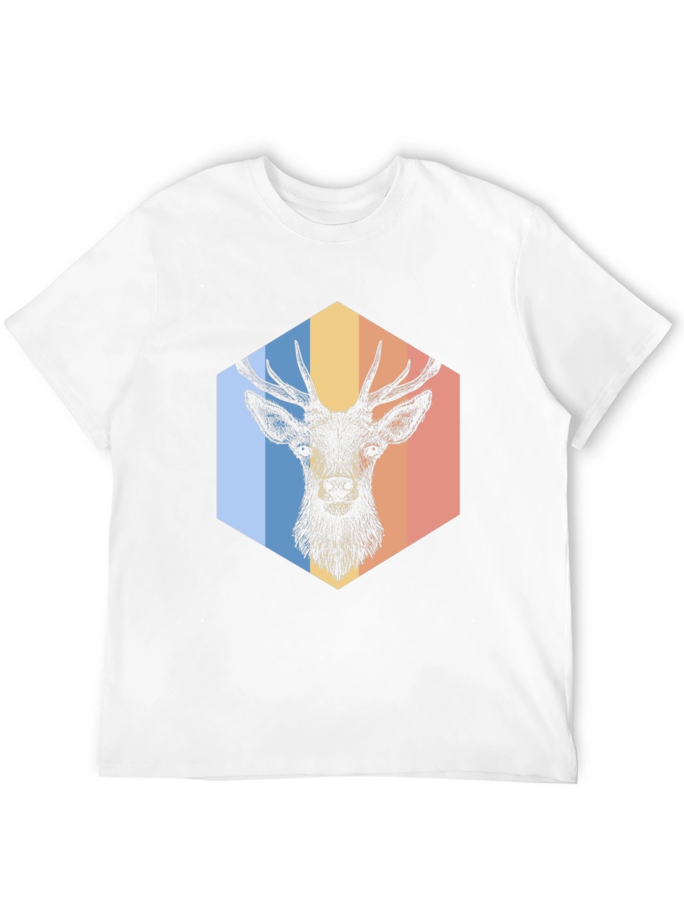 Retro Deer Graphic Tee - Mens Black T-Shirt