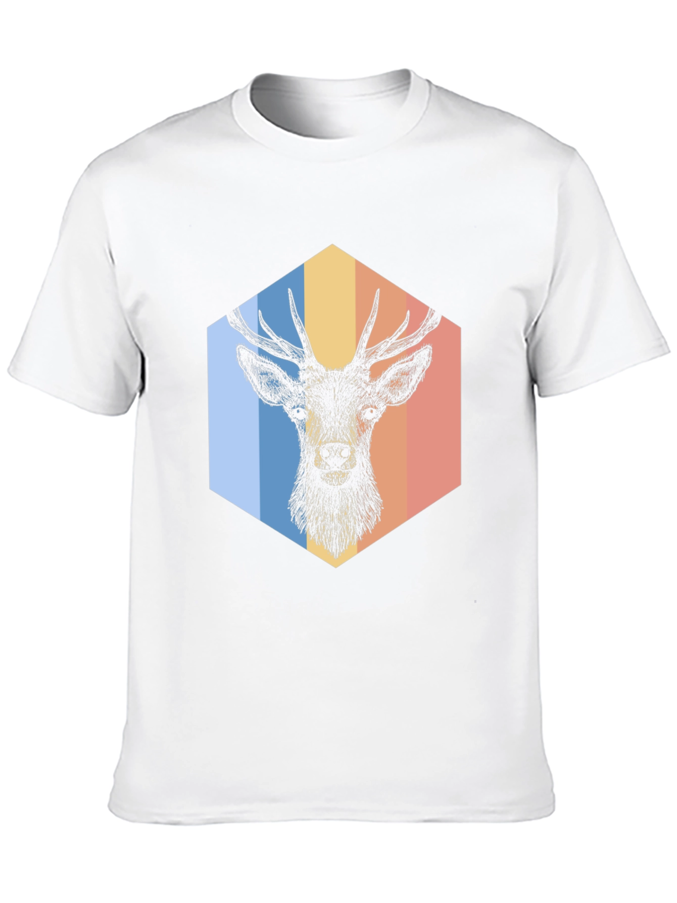 Retro Deer Graphic Tee - Mens Black T-Shirt