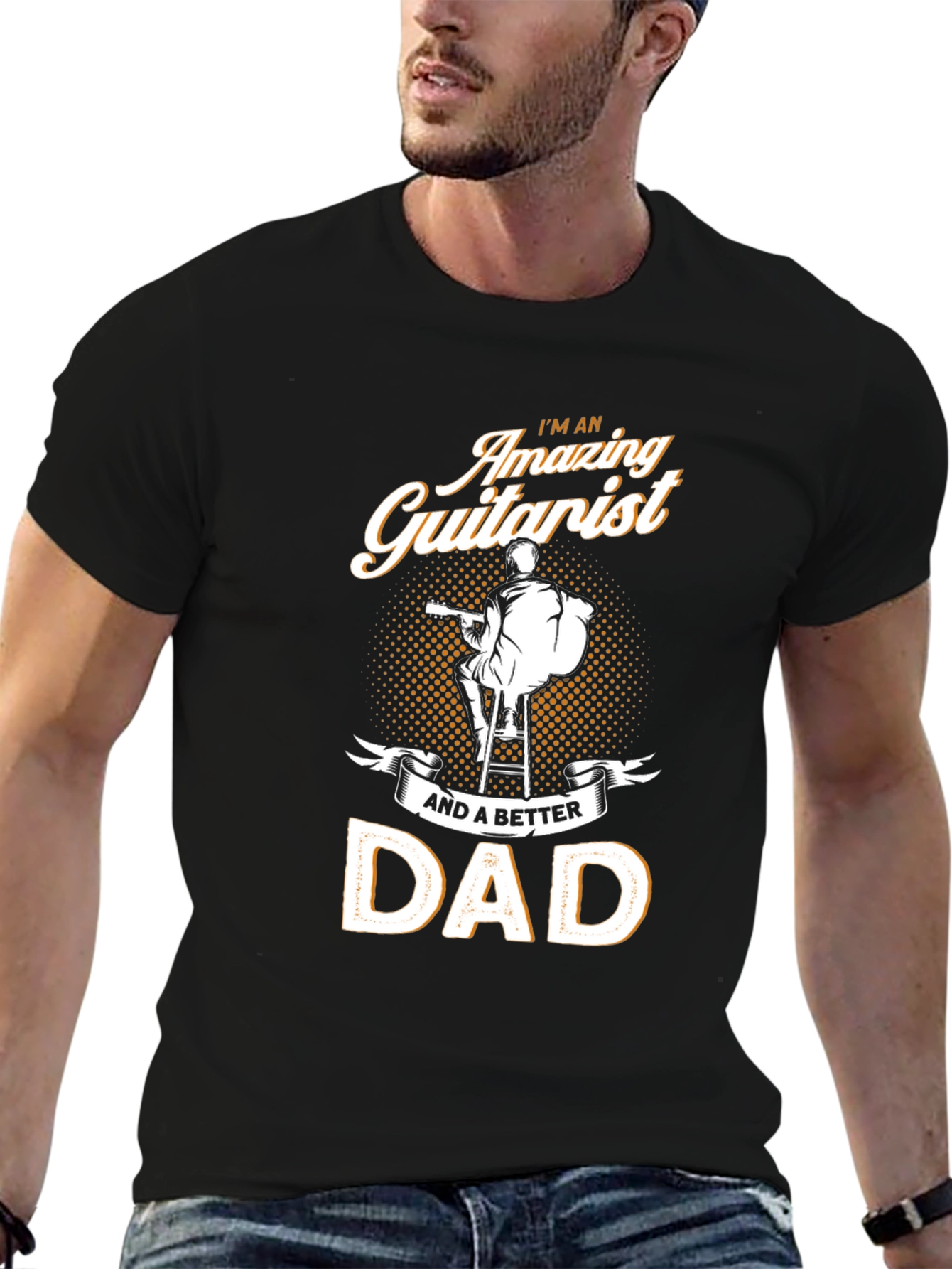 Amazing Guitarist Dad Black T-Shirt
