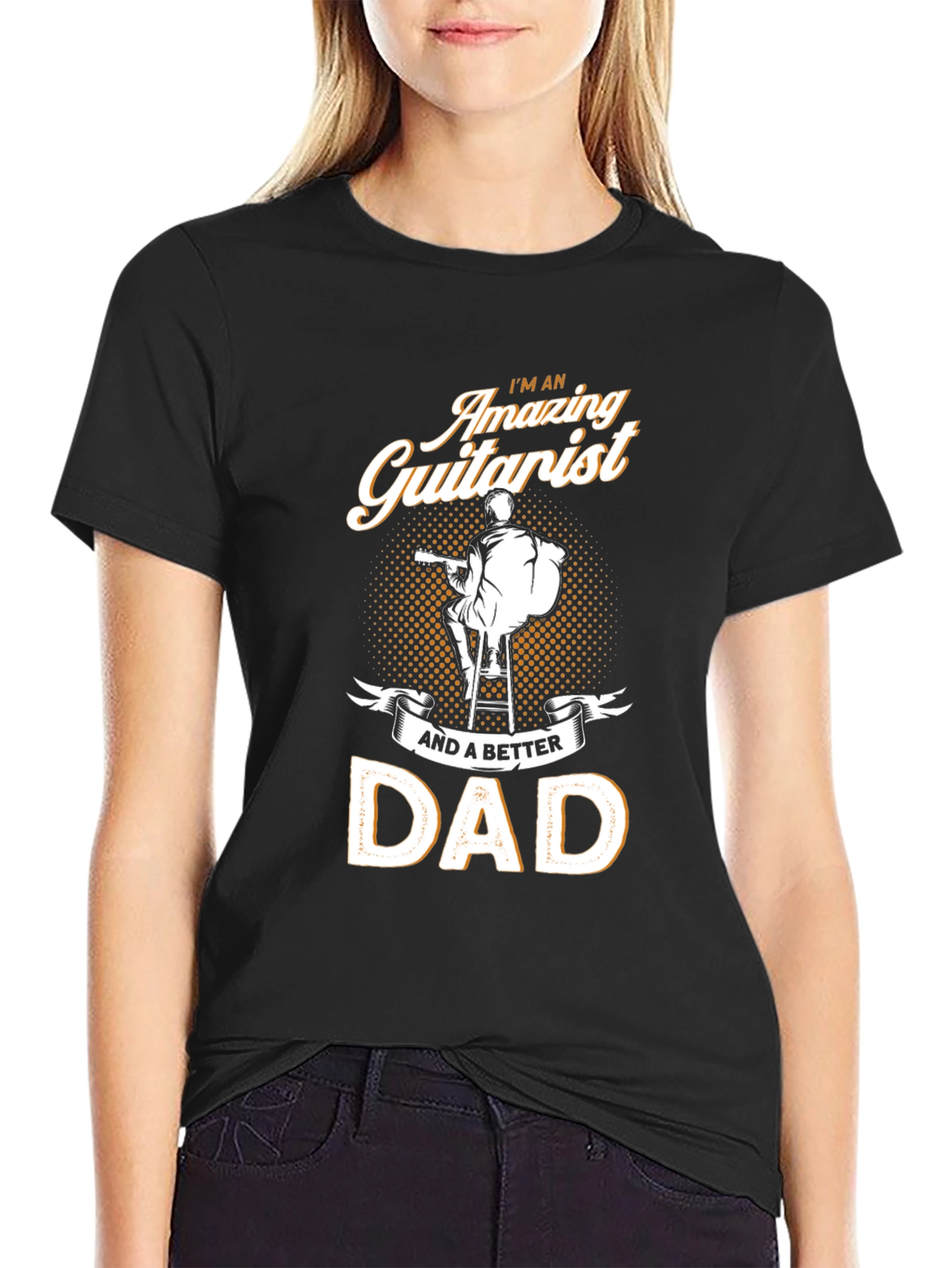Amazing Guitarist Dad Black T-Shirt